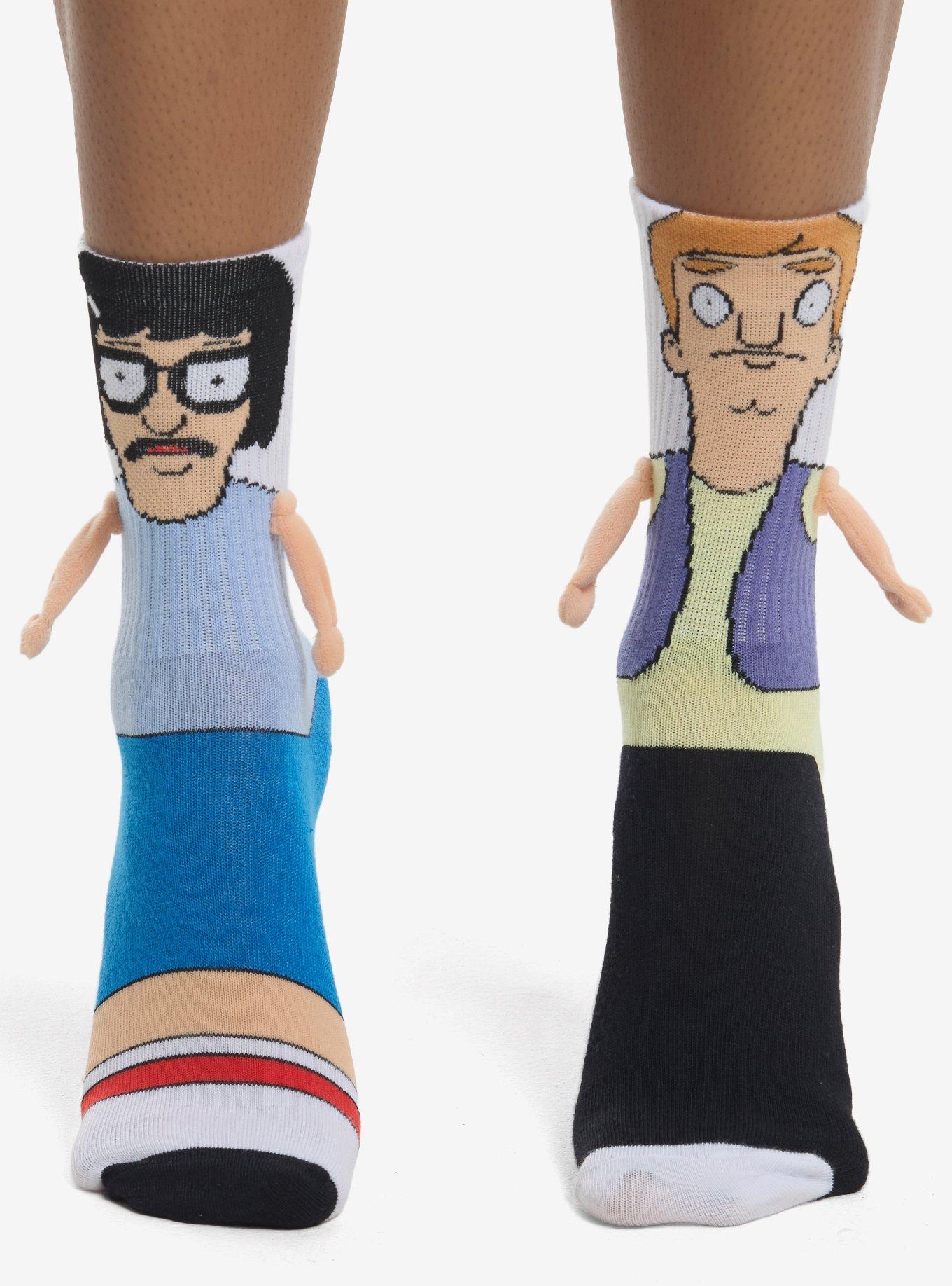 Bob's Burgers Tina & Jimmy Jr. Magnetic Arms Mismatch Crew Socks, , hi-res