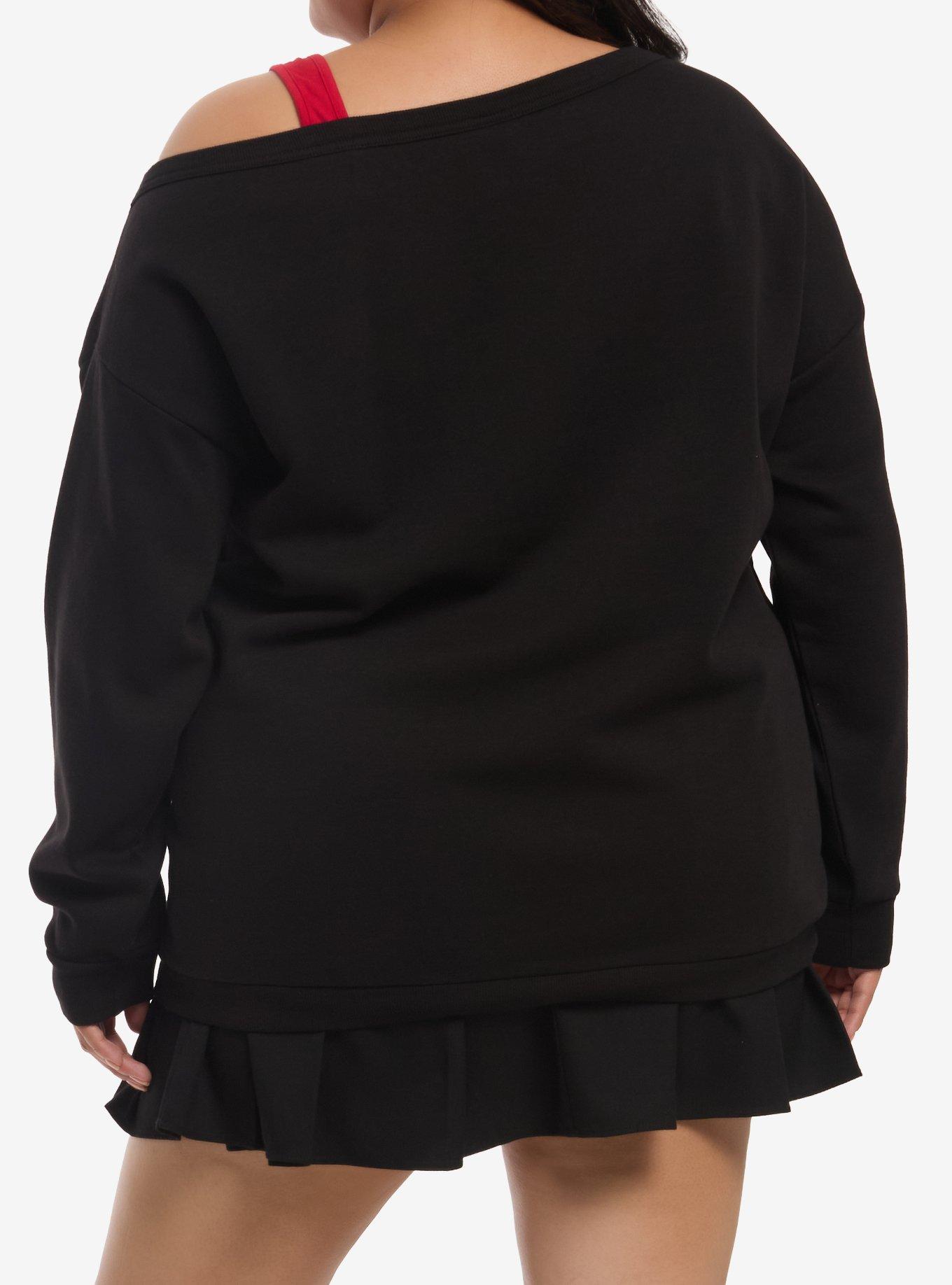 Her Universe Star Wars Darth Vader Off-Shoulder Sweatshirt Plus Size, BLACK  RED, alternate - view 3