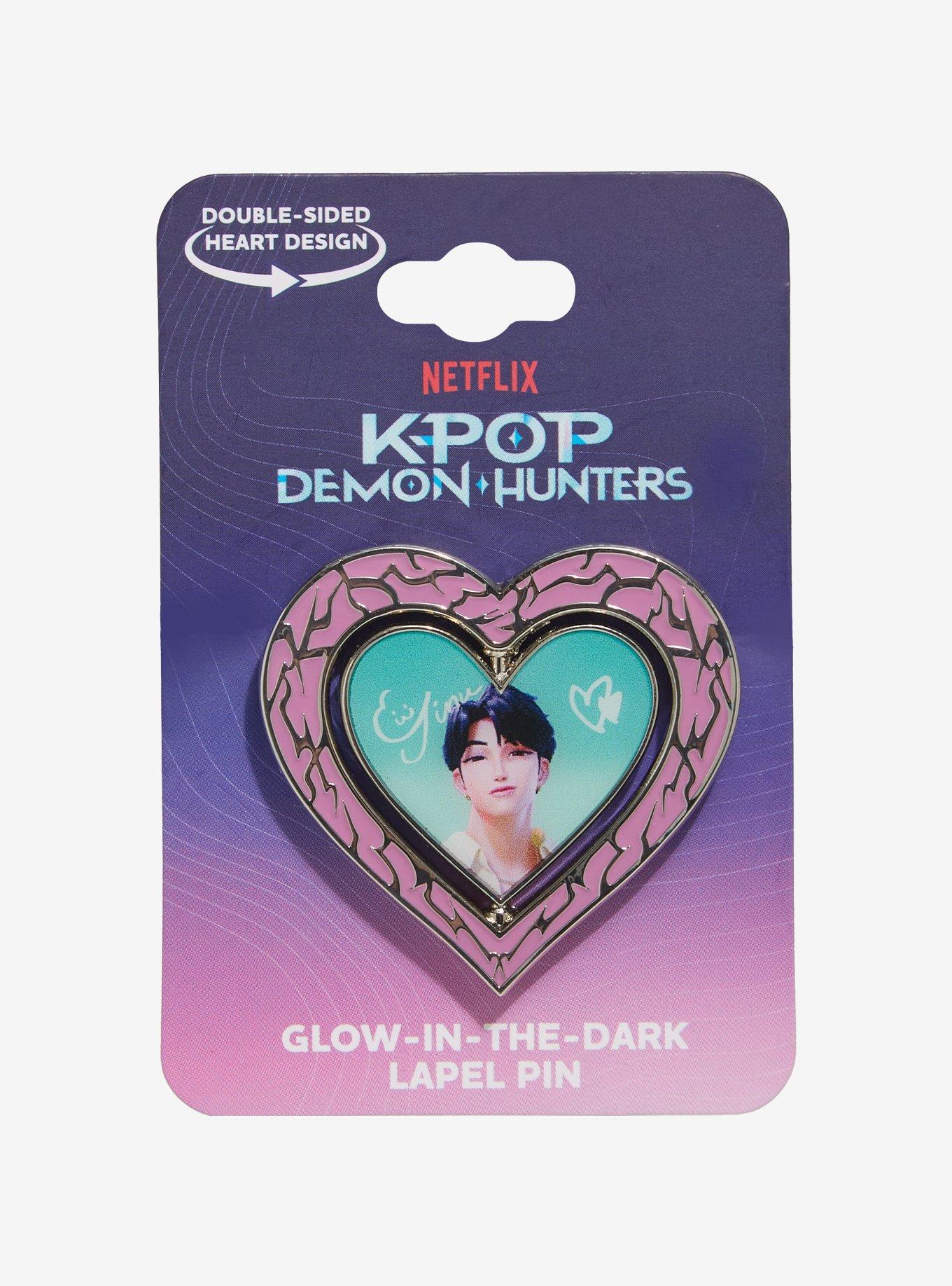 KPop Demon Hunters Jinu Spinning Heart Glow-in-the-Dark Enamel Pin - BoxLunch Exclusive, , alternate
