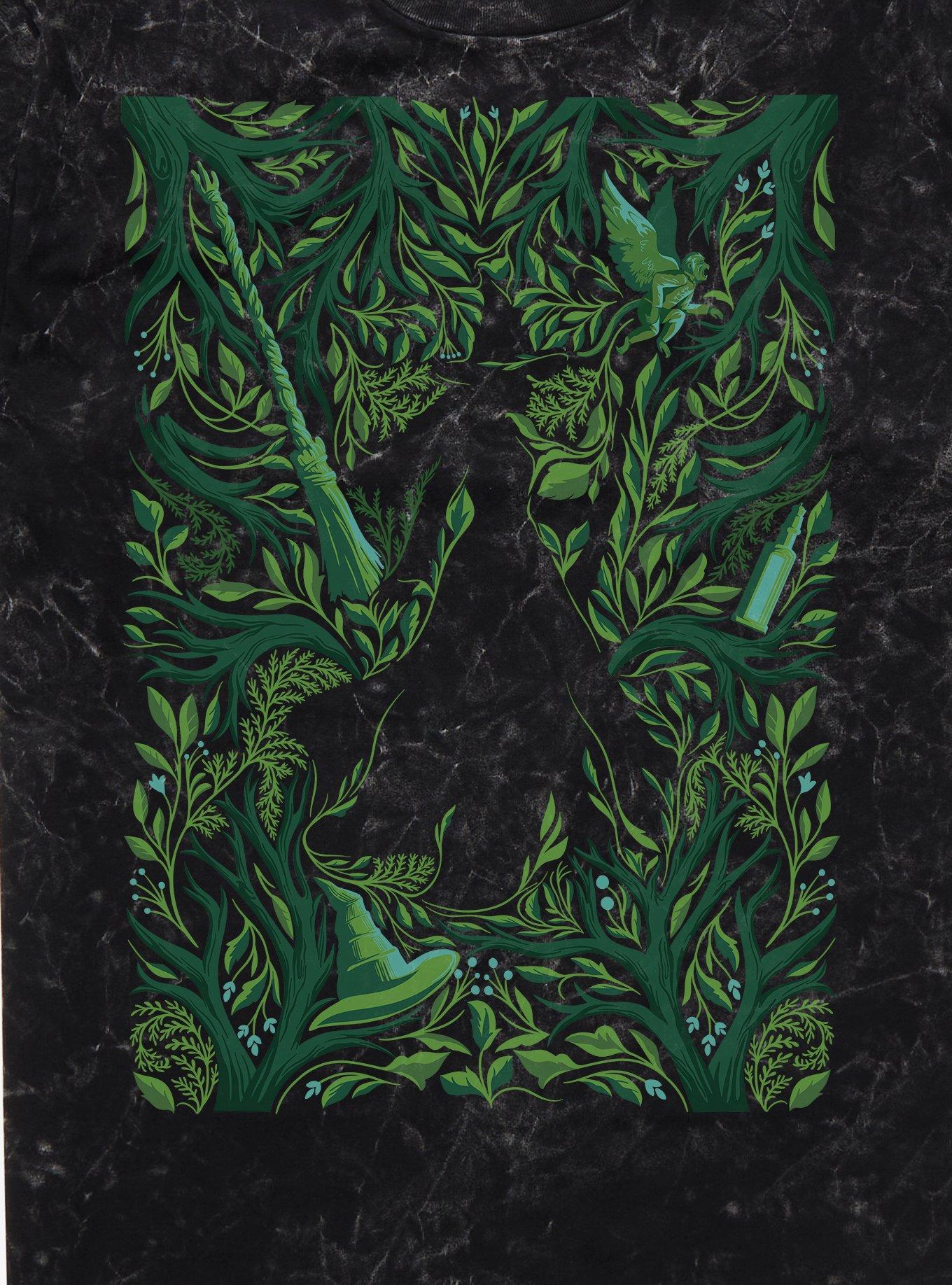 Wicked: For Good Elphaba Silhouette Mineral Wash T-Shirt, , hi-res