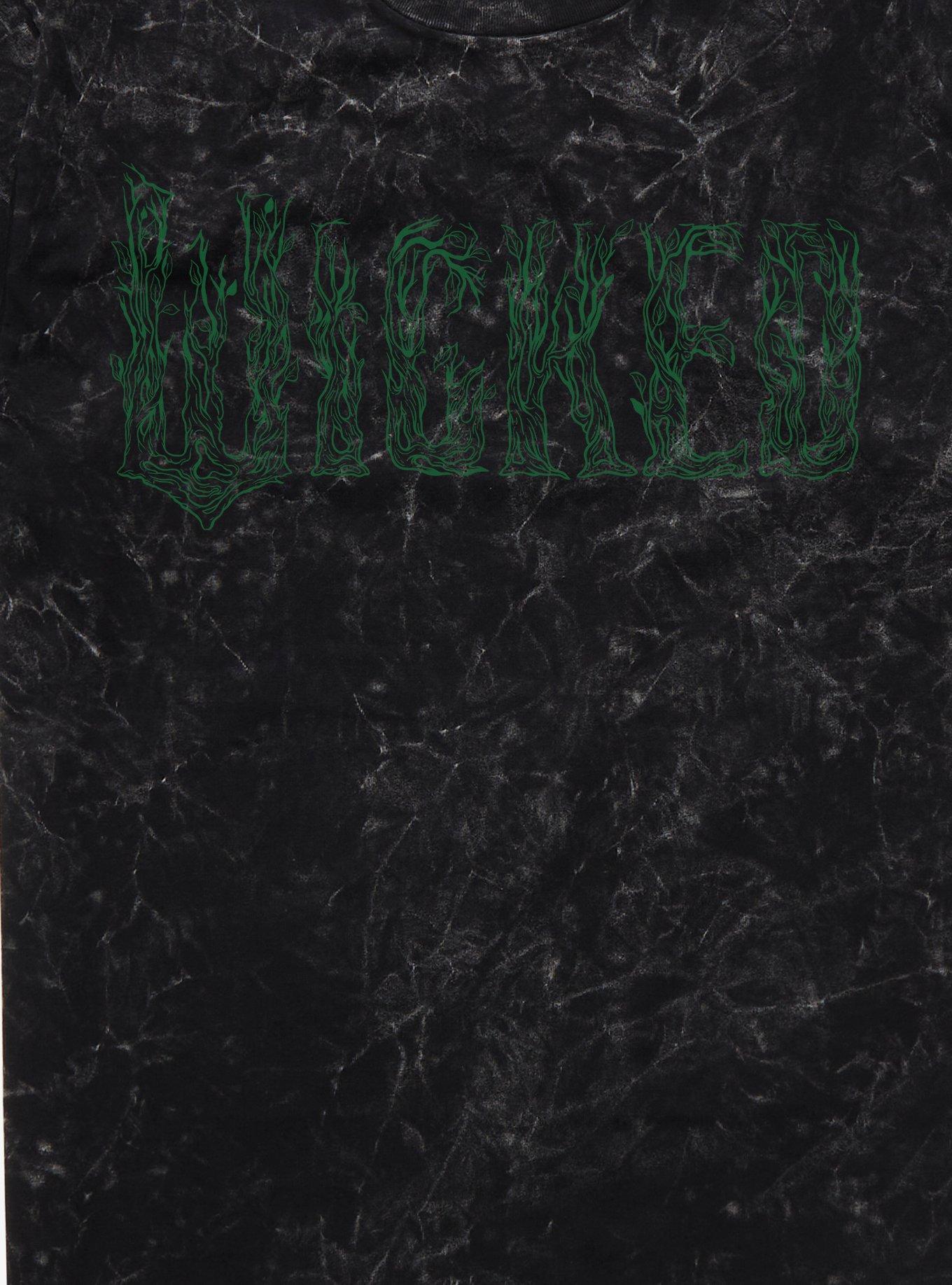 Wicked: For Good Green Stylized Logo Mineral Wash T-Shirt, , hi-res