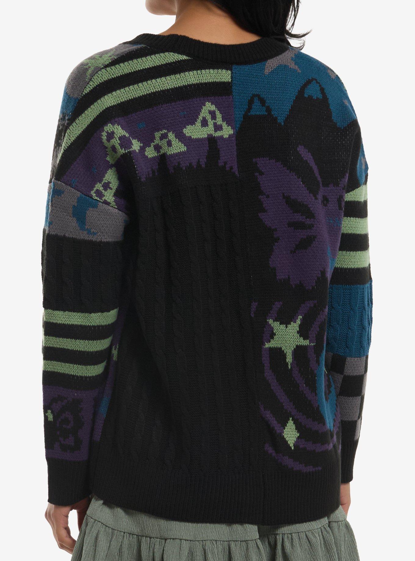 Thorn & Fable Mothman Grunge Patchwork Girls Cardigan, MULTI, alternate