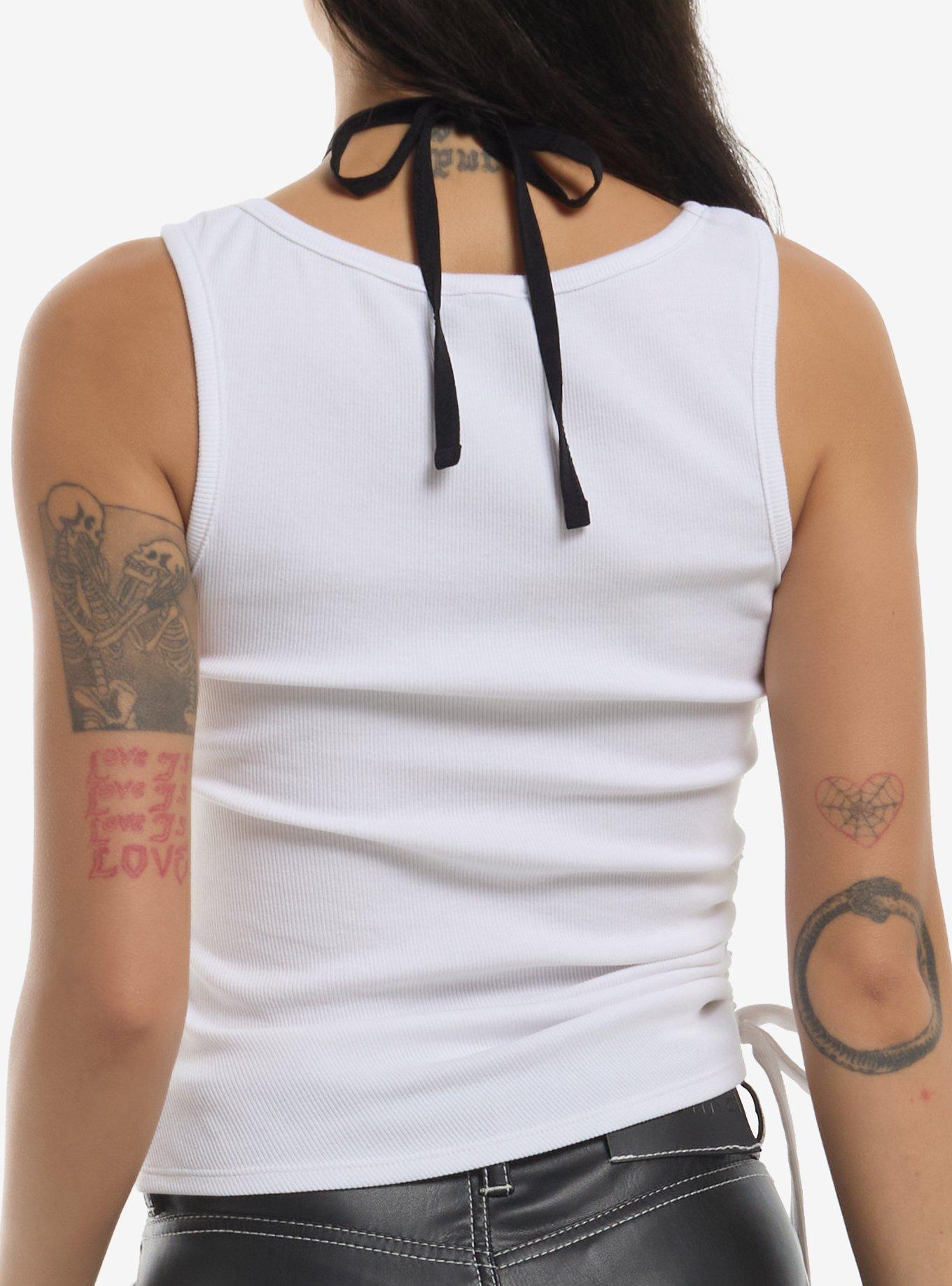 Social Collision Spiked Heart Ruched Girls Tank Top, MULTI, alternate