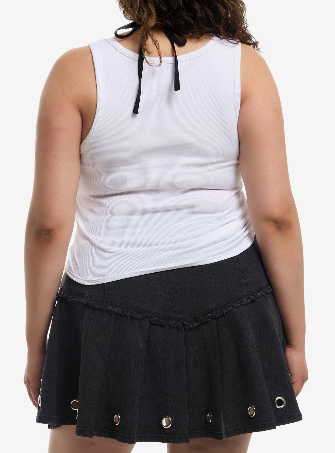 Social Collision Spiked Heart Ruched Girls Tank Top Plus Size, MULTI, alternate