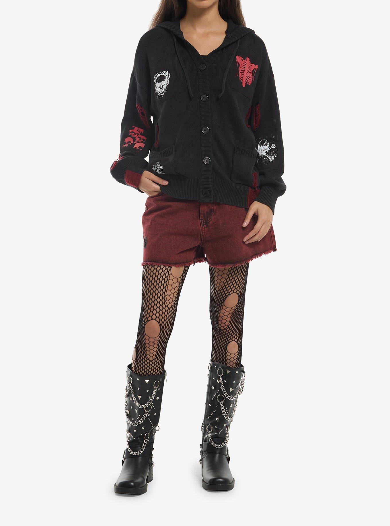 Social Collision Trust No Soul Girls Knit Hoodie, MULTI, alternate