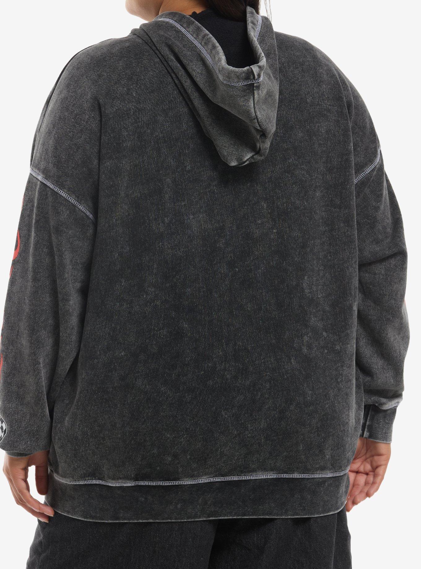 Disney Pixar Cars Lightning McQueen Dark Wash Girls Oversized Hoodie Plus Size, , hi-res