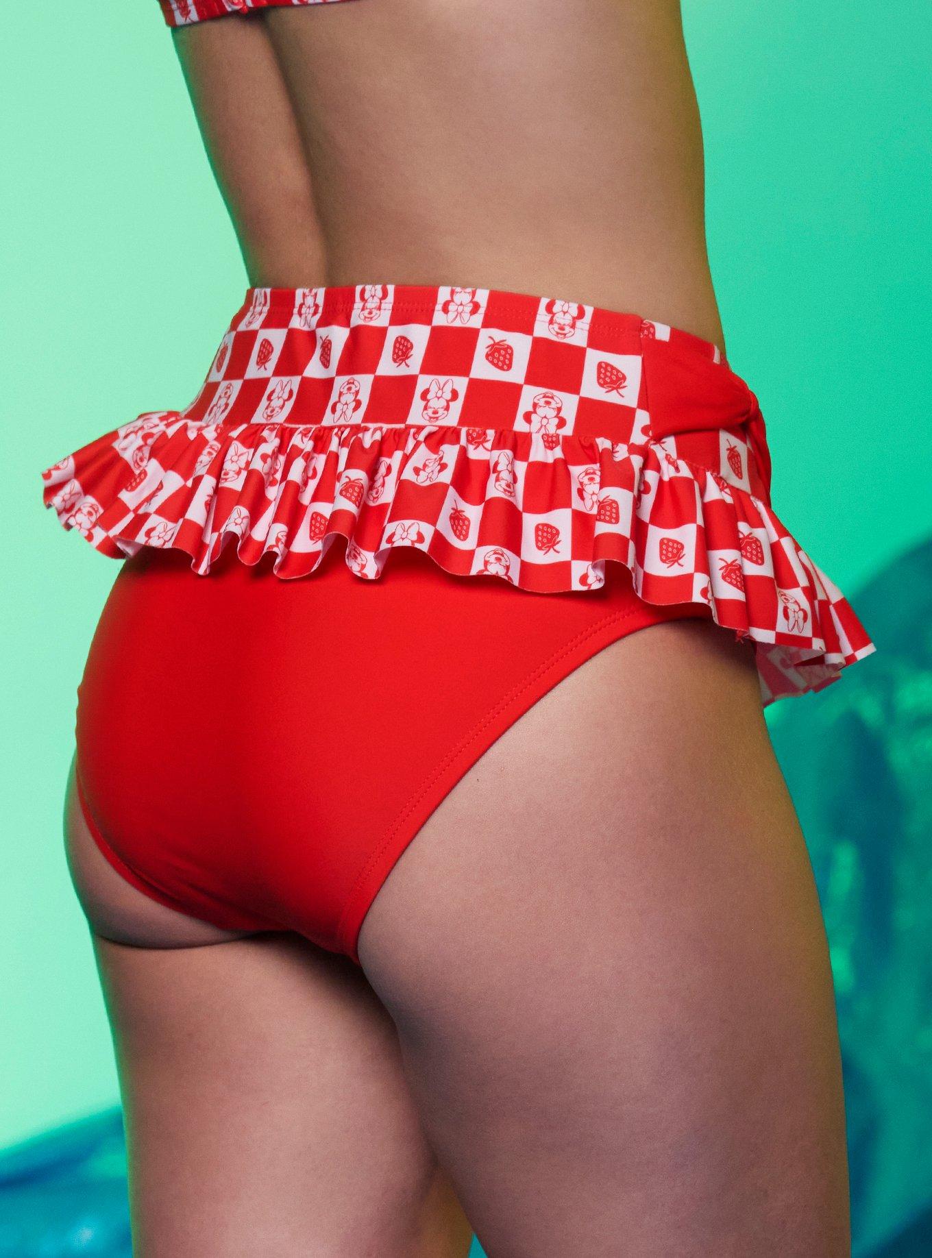 Disney Minnie Mouse Strawberry Checker Skirted Swim Bottoms, MULTI, alternate - view 3
