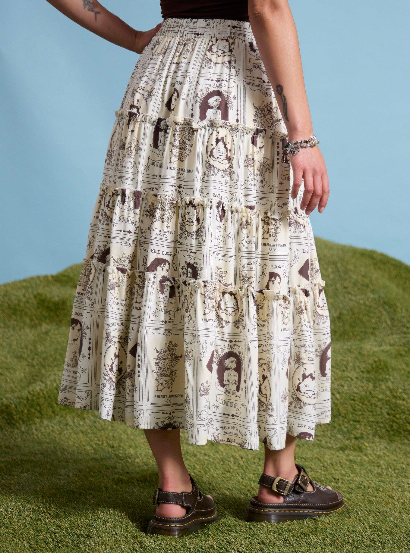 Her Universe Studio Ghibli&reg; Howl's Moving Castle Portrait Midi Skirt, MULTI, alternate