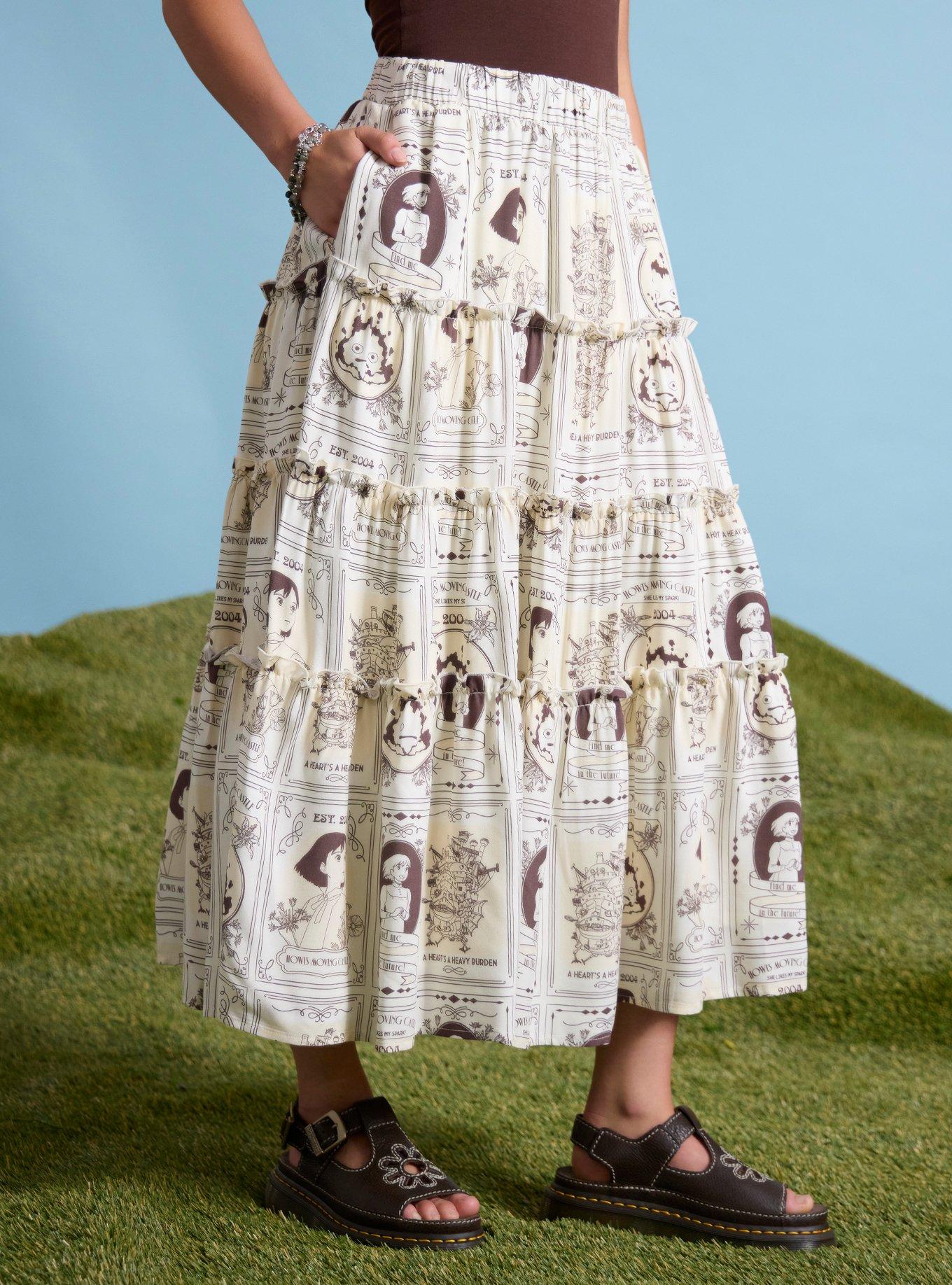 Her Universe Studio Ghibli&reg; Howl's Moving Castle Portrait Midi Skirt, MULTI, alternate