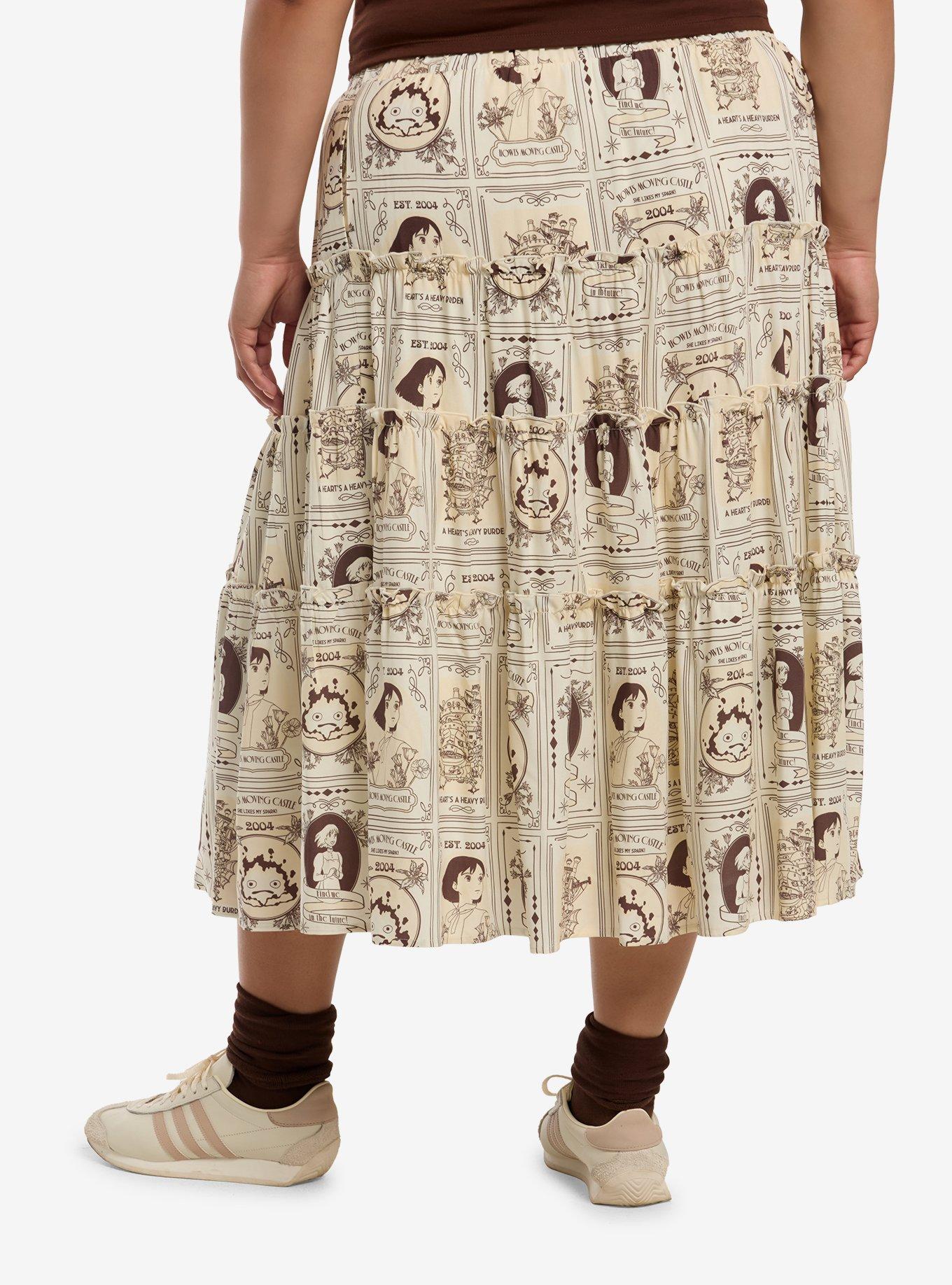 Her Universe Studio Ghibli&reg; Howl's Moving Castle Portrait Midi Skirt Plus Size, , hi-res