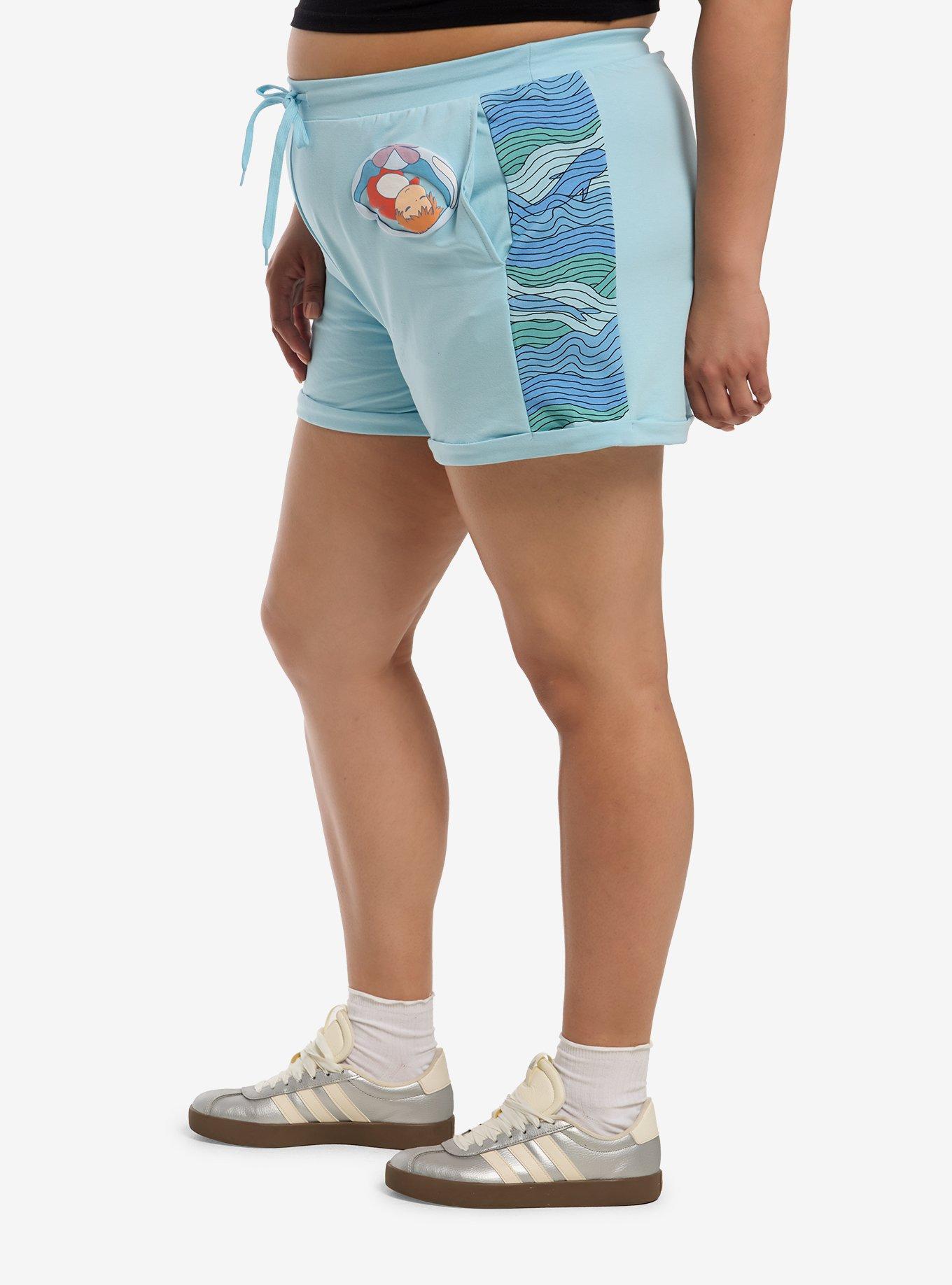 Her Universe Studio Ghibli&reg; Ponyo Wave Panel Lounge Shorts Plus Size, MULTI, alternate