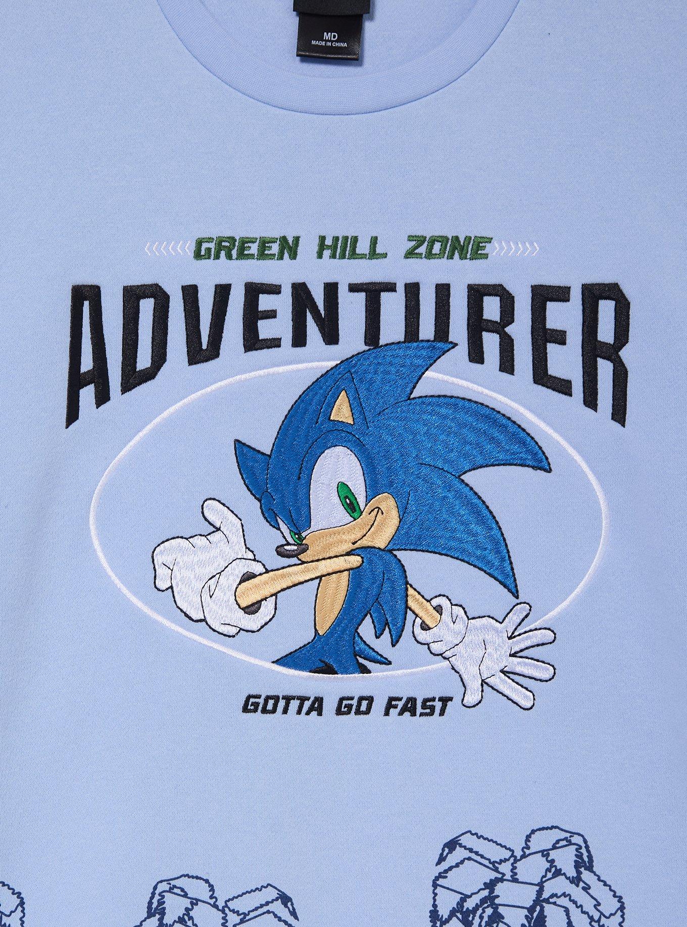 Sonic the Hedgehog Green Hill Zone Scenic Crewneck &mdash; BoxLunch Exclusive, BLUE, alternate