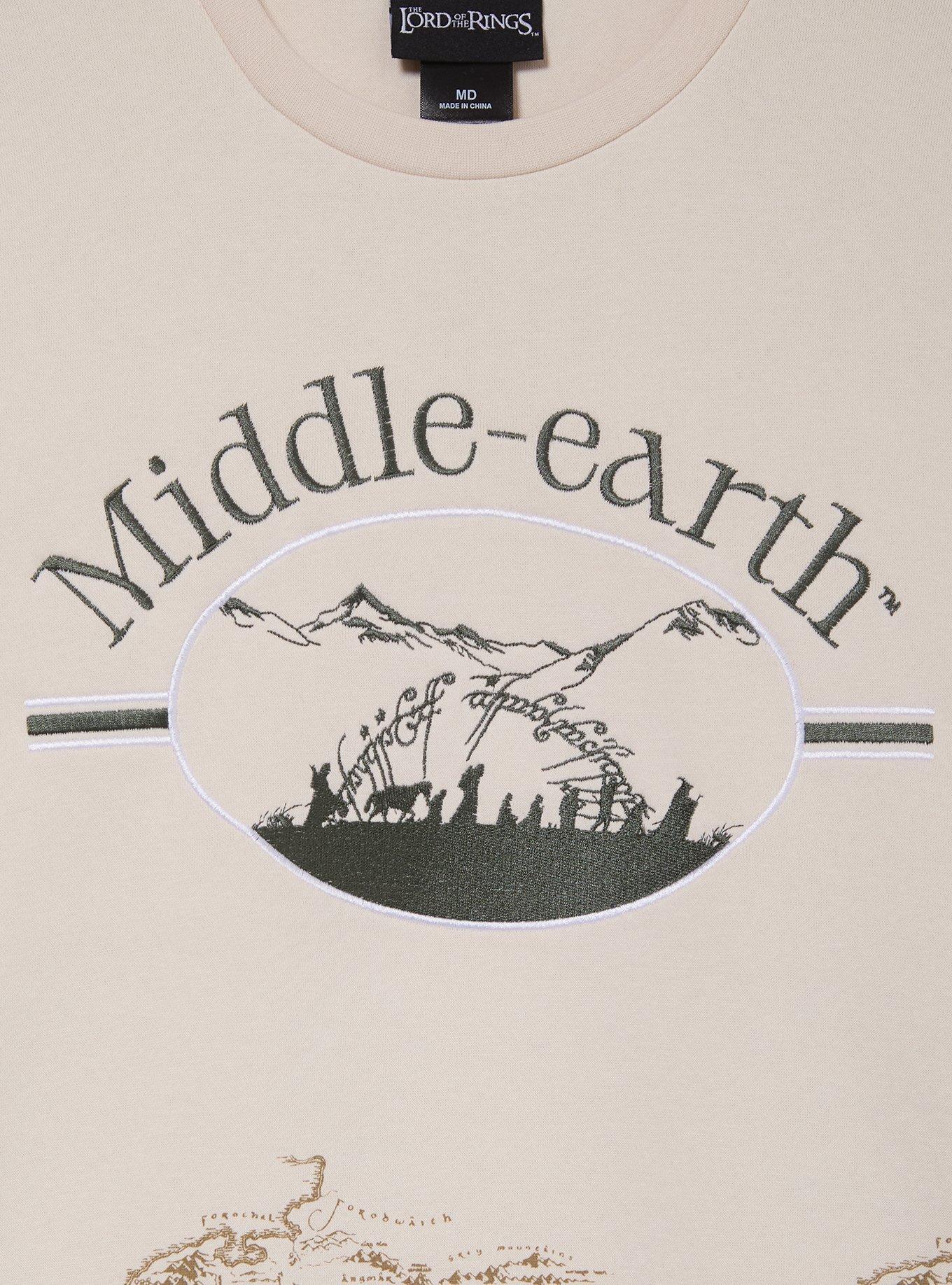 The Lord of The Rings Middle-earth Map Embroidered Crewneck - BoxLunch Exclusive, , alternate