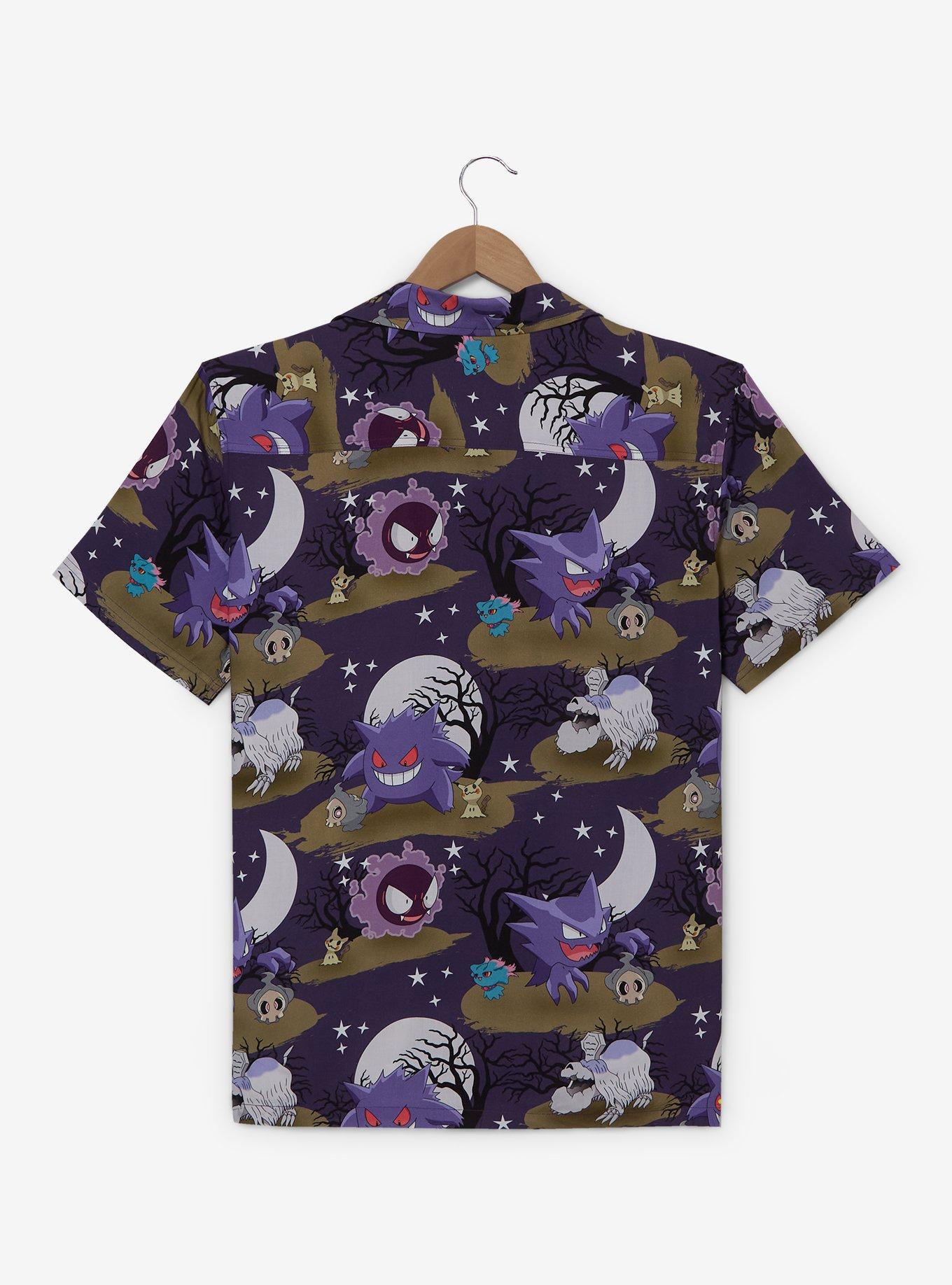 Opposuits Pok&eacute;mon Ghost Type Allover Print Woven Button-Up - BoxLunch Exclusive, , hi-res