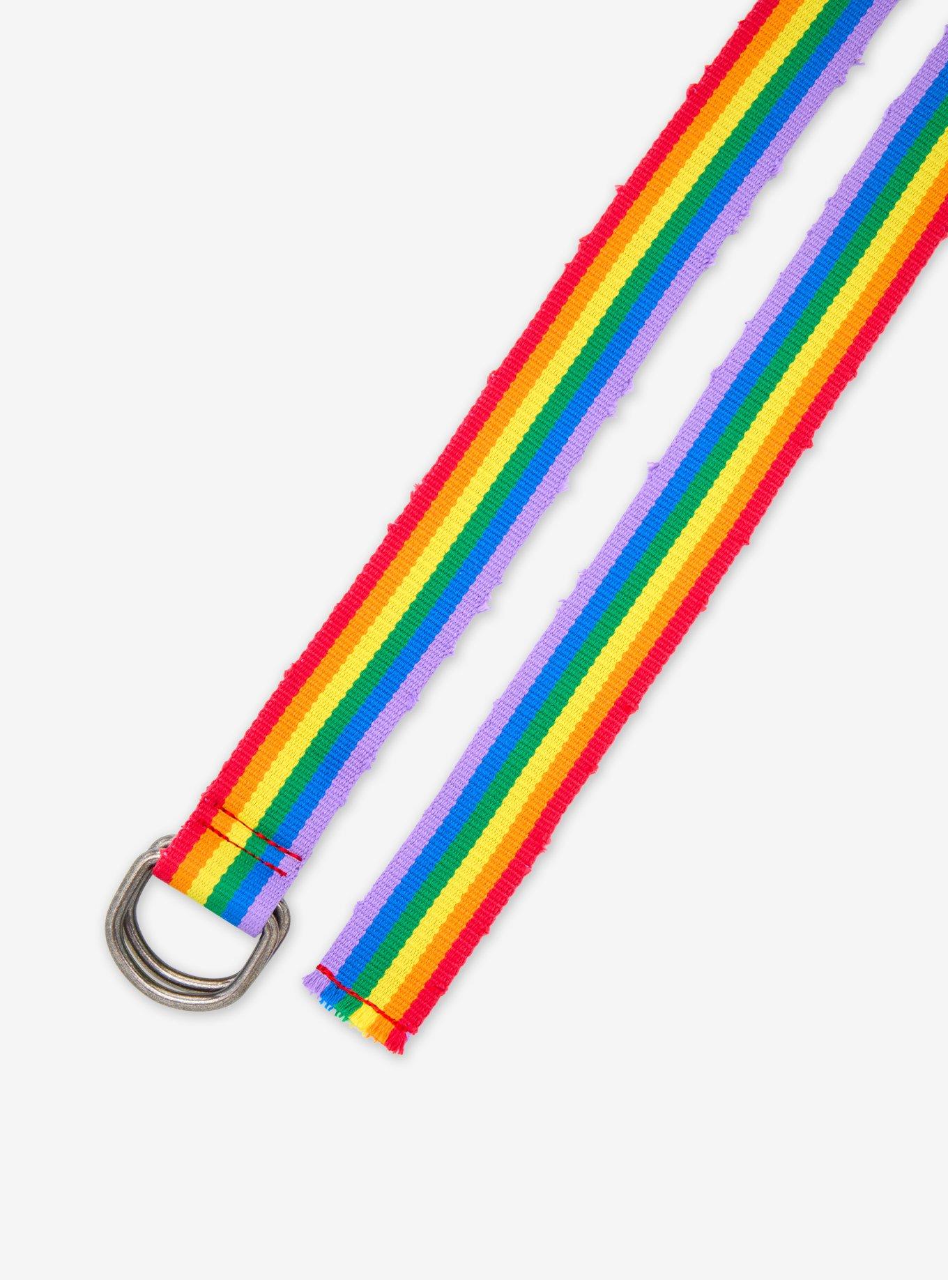 Rainbow Distressed Canvas Belt, , hi-res