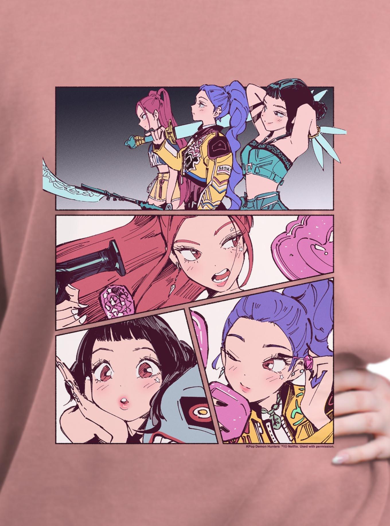 KPop Demon Hunters Huntrix Manhwa Panels Girls T-Shirt, , hi-res