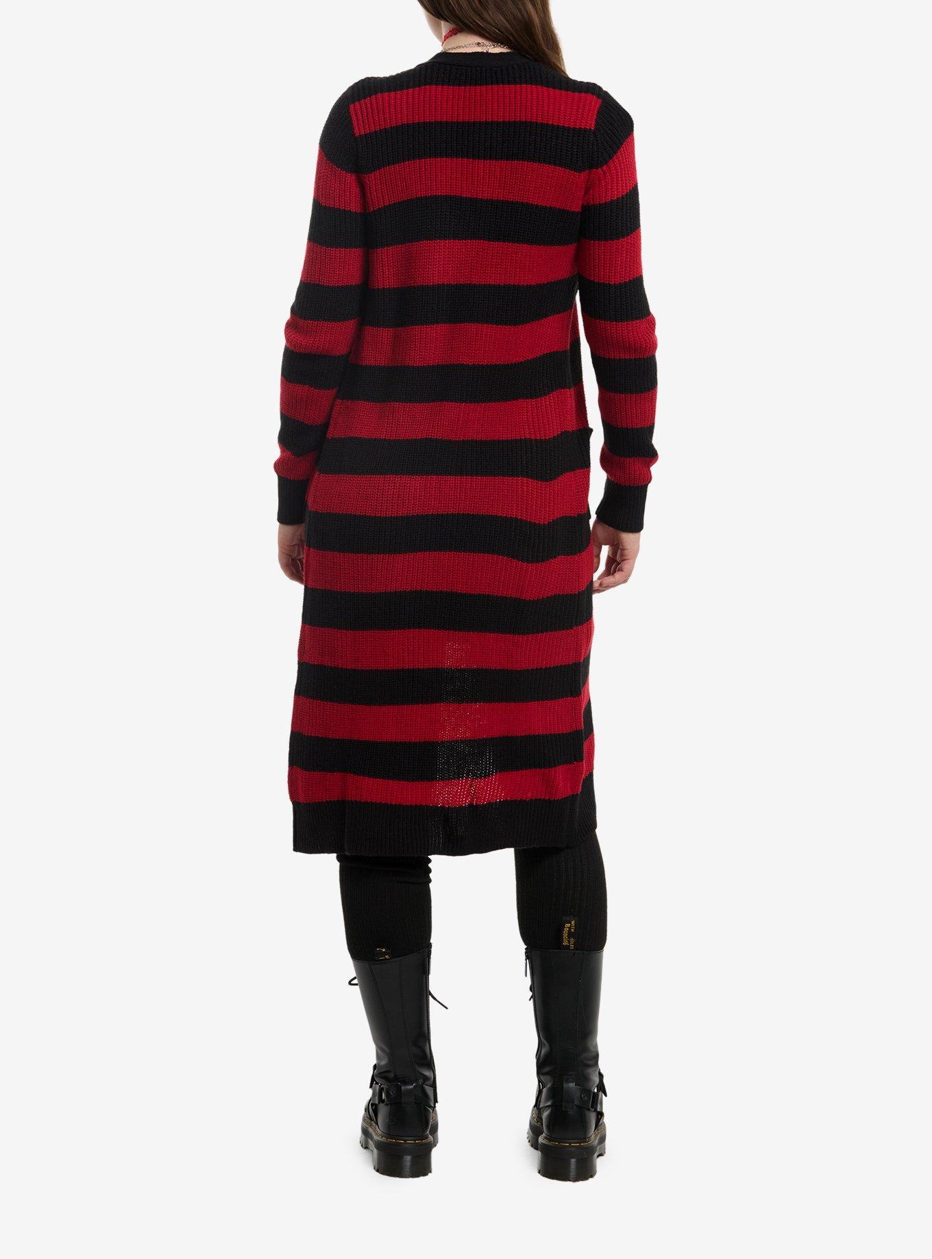 Red & Black Stripe Knit Midi Dress, , hi-res