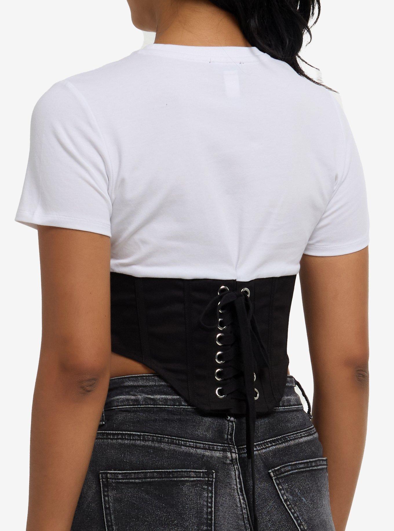 Social Collision Heart Rose Girls Corset Top, MULTI, alternate