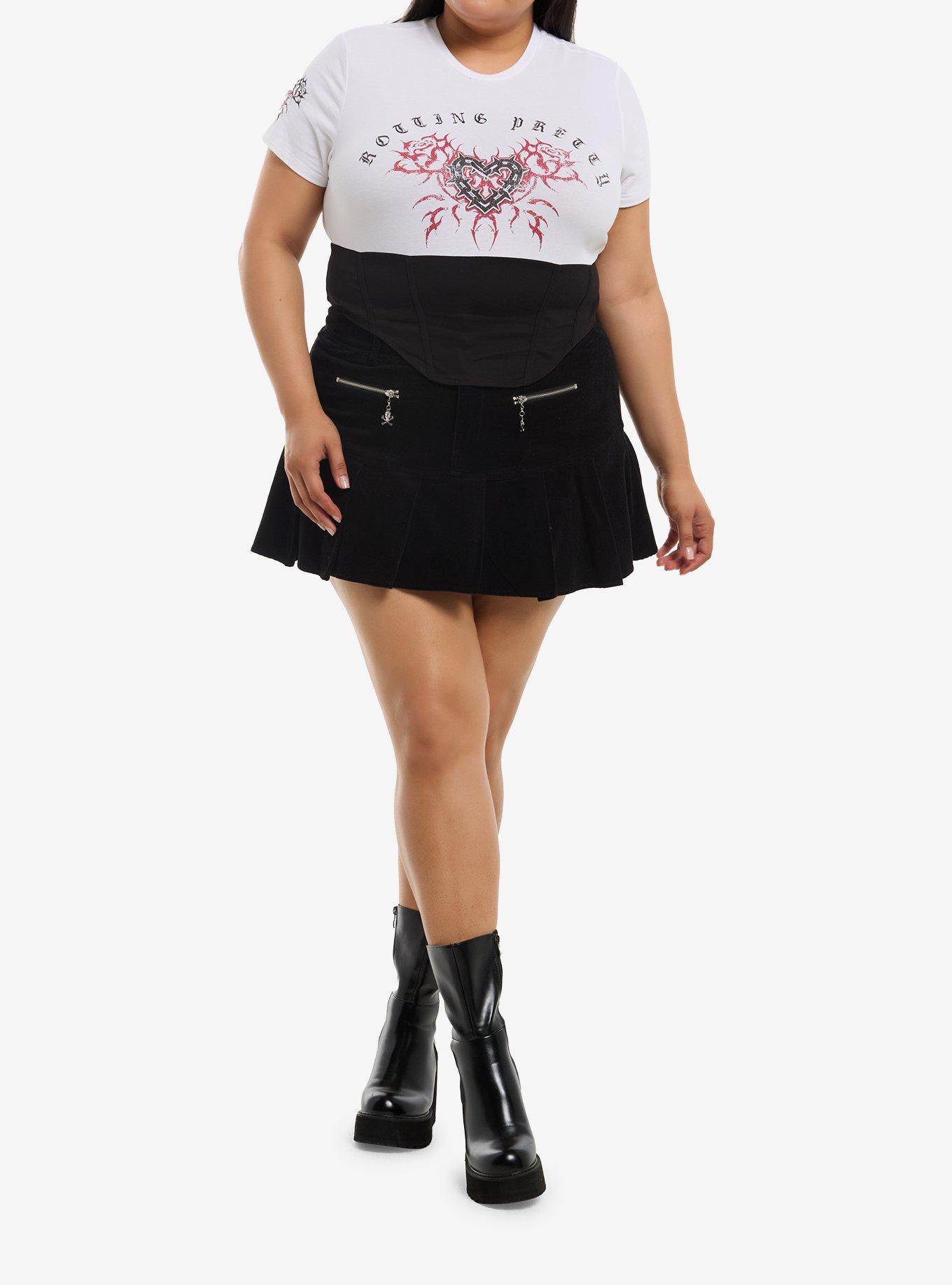 Social Collision Heart Rose Girls Corset Top Plus Size, , hi-res