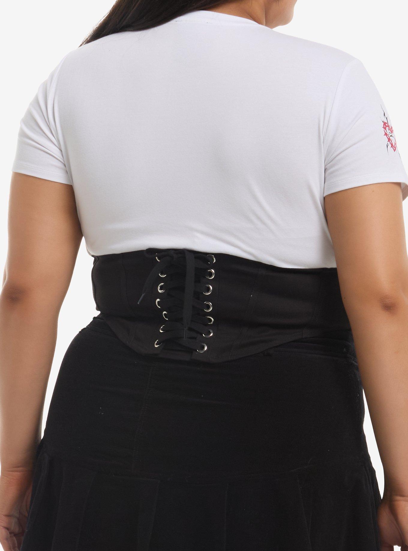 Social Collision Heart Rose Girls Corset Top Plus Size, MULTI, alternate