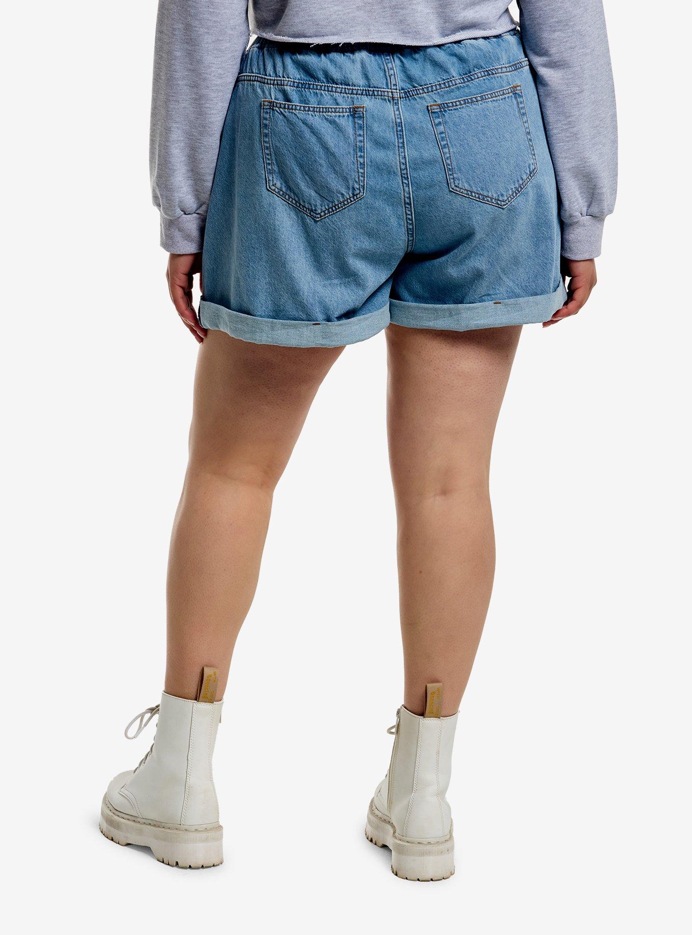 Her Universe Studio Ghibli&reg; Spirited Away Haku Elastic Denim Shorts Plus Size, , hi-res