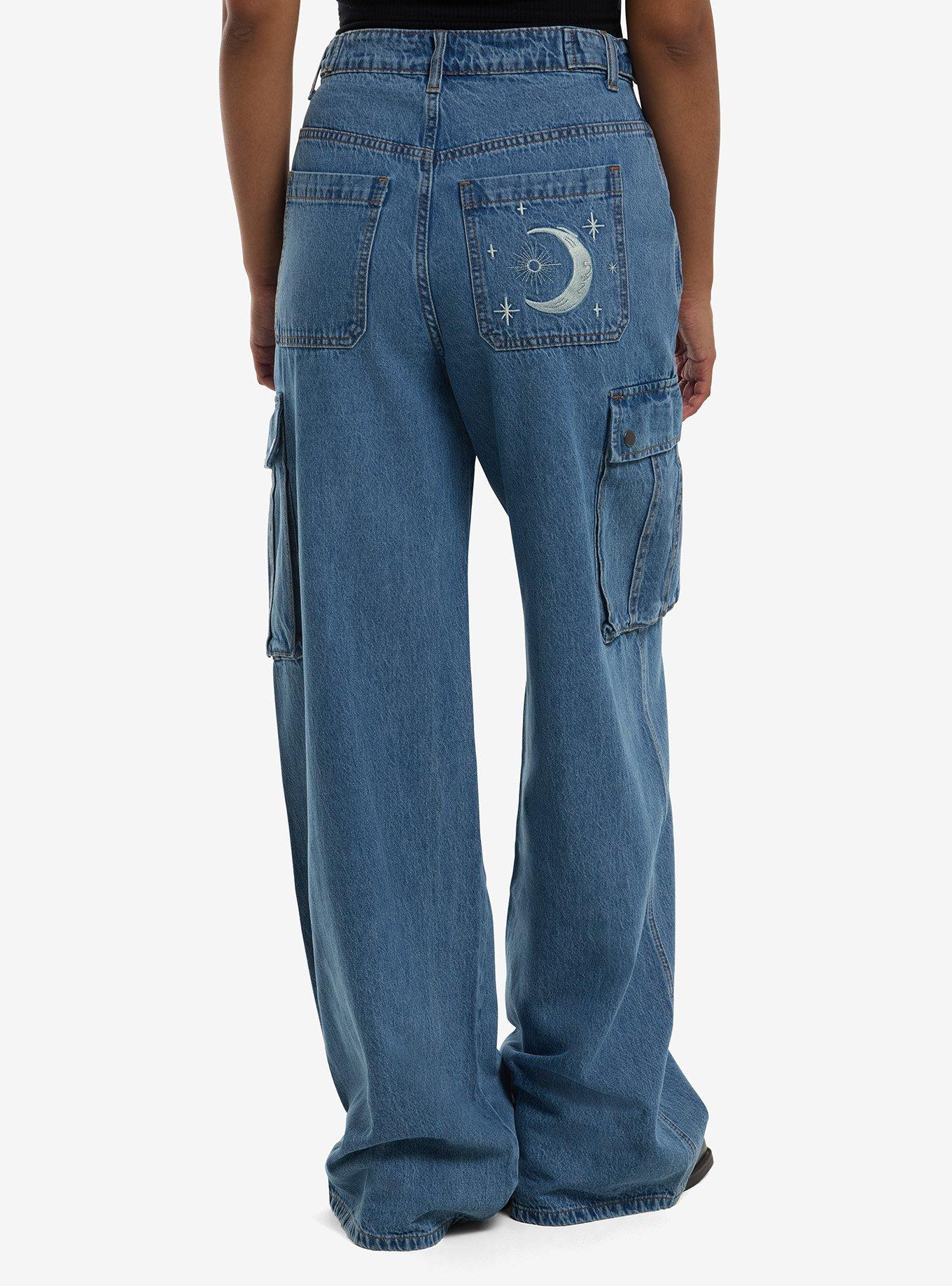 Thorn & Fable Cryptid Forest Embroidered Wide Leg Jeans, , hi-res