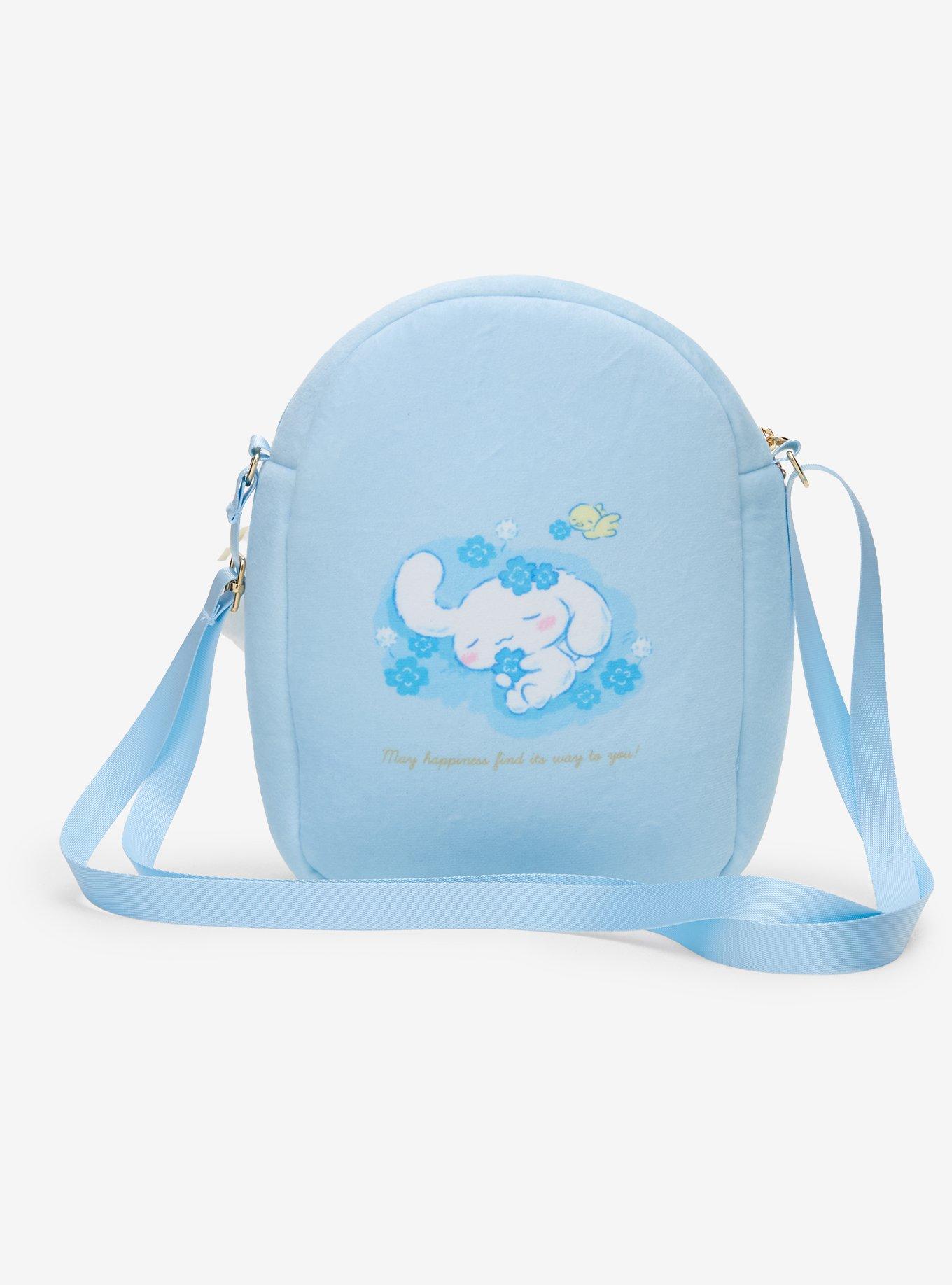 Sanrio Japan Originals Cinnamoroll Blue Clover Fuzzy Crossbody Bag, , alternate - view 3