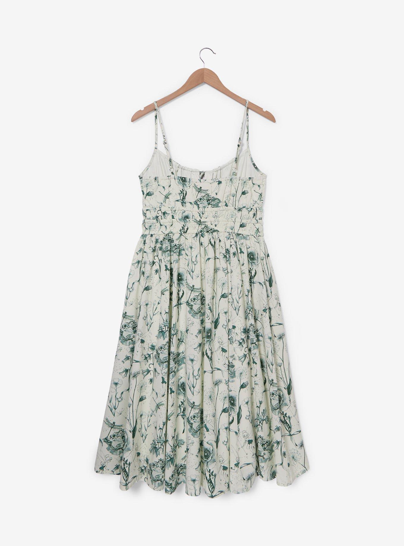 Disney Peter Pan Tinker Bell Floral Allover Print Tank Dress Plus Size, , hi-res