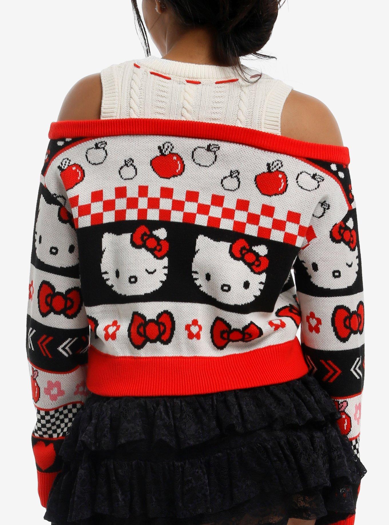 Hello Kitty Girls Cold-Shoulder Cardigan, MULTI, alternate