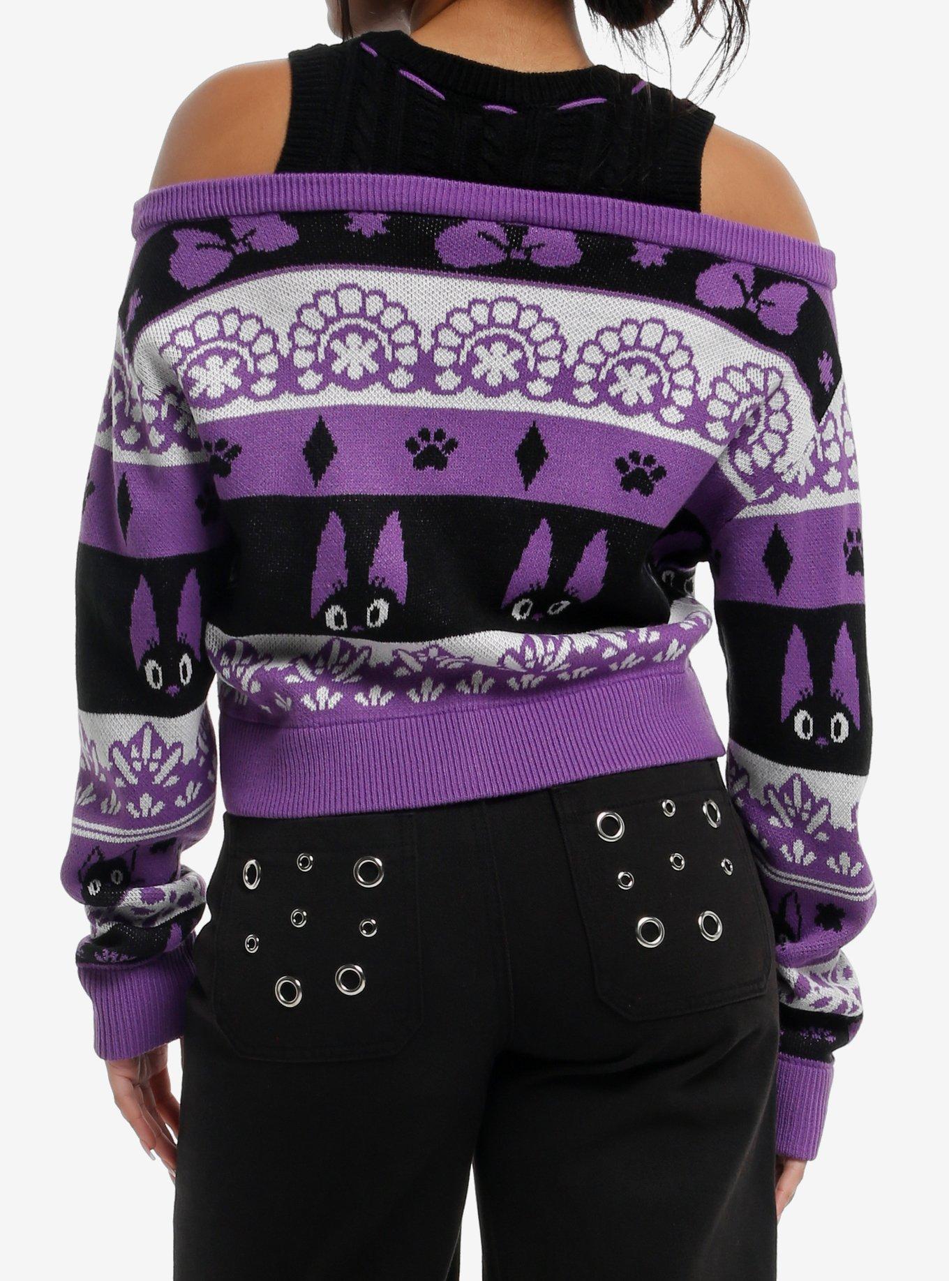 Studio Ghibli&reg; Kiki's Delivery Service Jiji Girls Cold-Shoulder Cardigan, MULTI, alternate