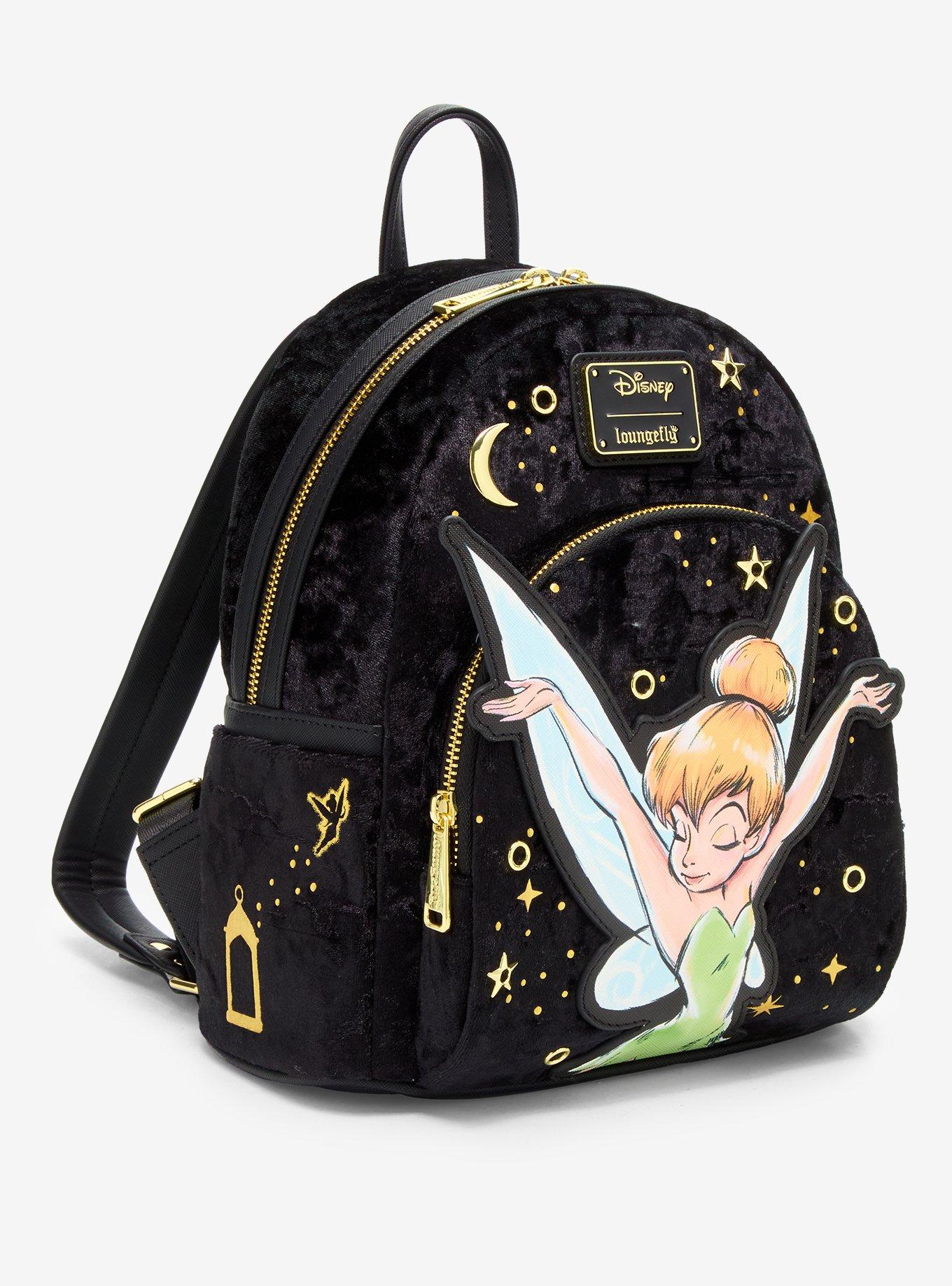 Loungefly Disney Peter Pan Tinker Bell Stars Velvet Mini Backpack, , hi-res