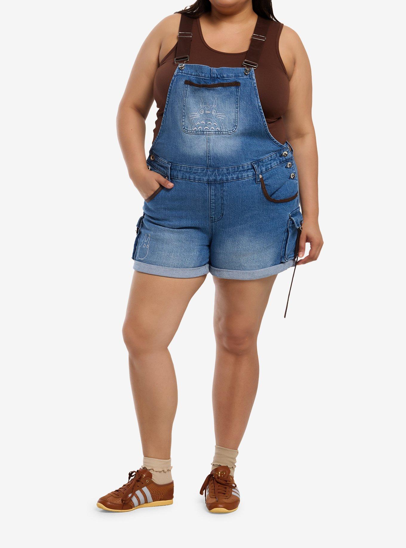 Her Universe Studio Ghibli&reg; My Neighbor Totoro Brown & Denim Shortalls Plus Size, , hi-res