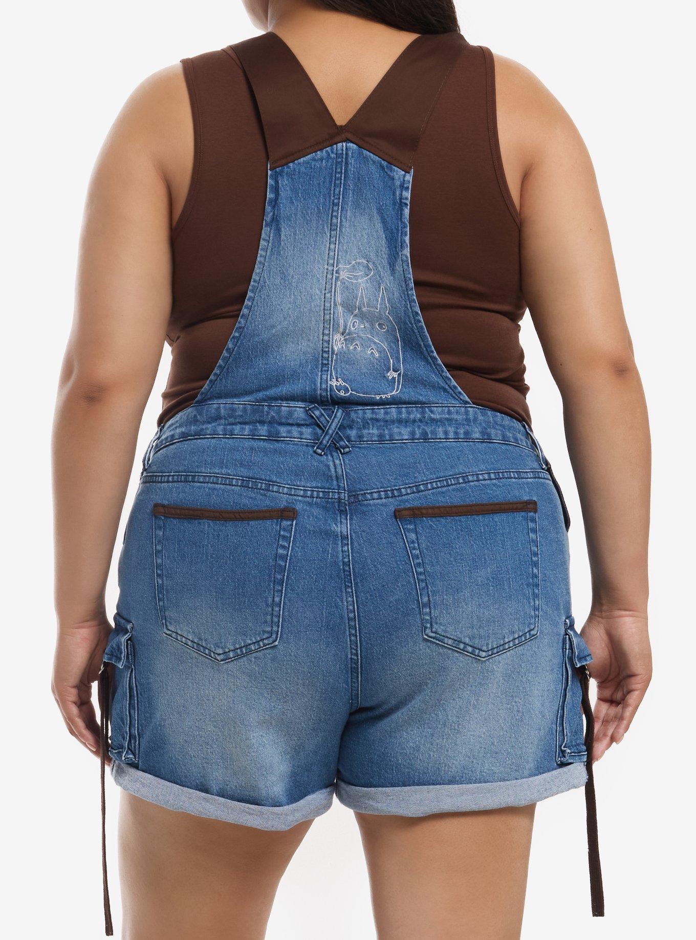Her Universe Studio Ghibli&reg; My Neighbor Totoro Brown & Denim Shortalls Plus Size, BROWN, alternate