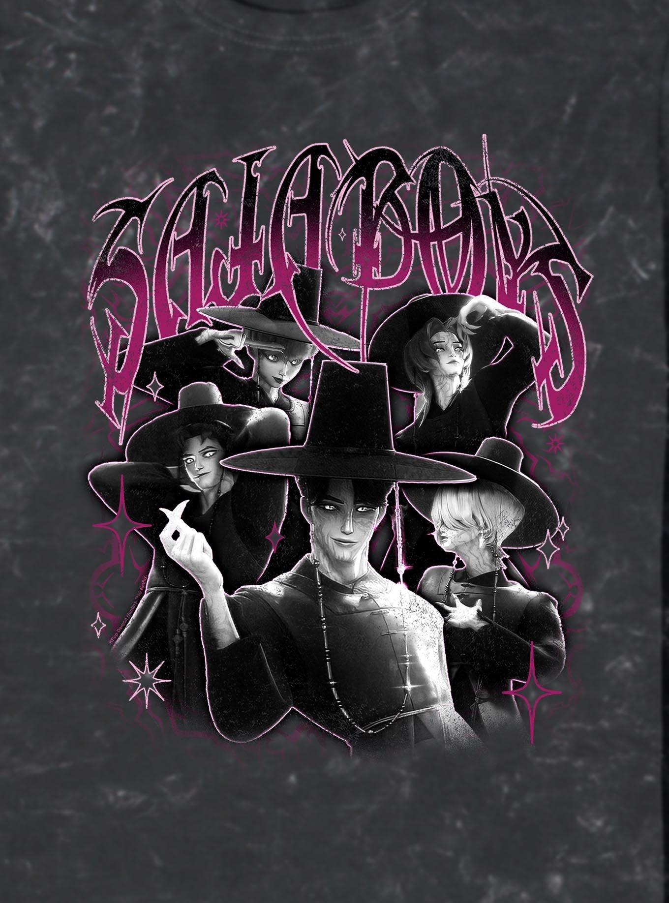 KPop Demon Hunters Saja Boys Group Mineral Wash T-Shirt Hot Topic Exclusive, , hi-res