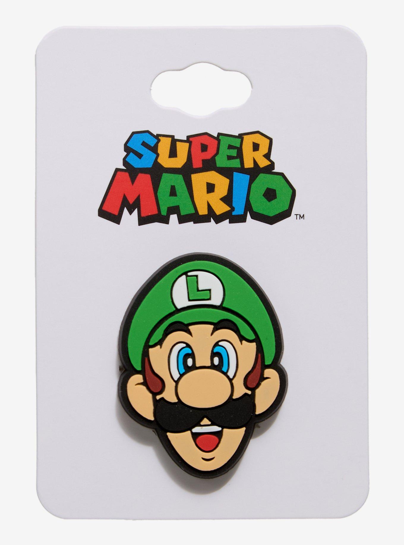 Super Mario Bros. Luigi Head Pin Hot Topic Exclusive, , hi-res