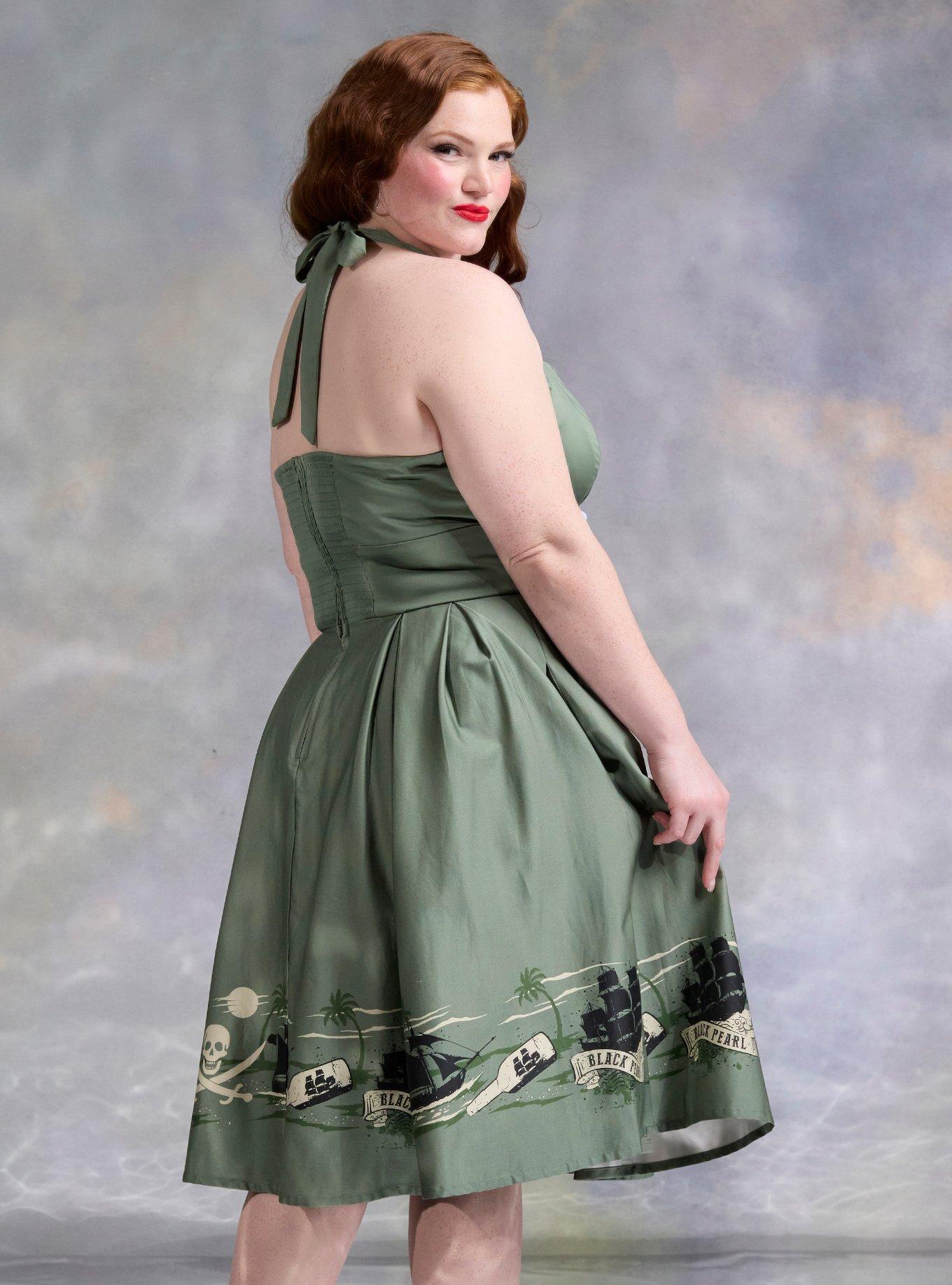 Her Universe Disney Pirates Of The Caribbean Ship Halter Dress Plus Size Her Universe Exclusive, MULTI, alternate