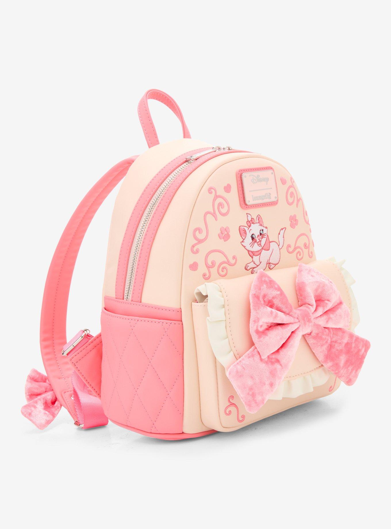 Loungefly Disney The Aristocats Marie Velvet Bow Mini Backpack - BoxLunch Exclusive, , hi-res