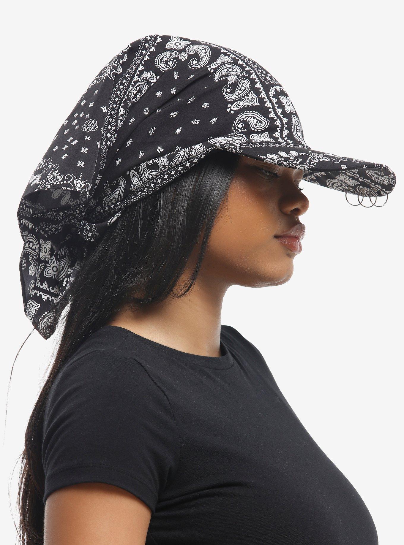 Black Bandana Scarf Cap, , hi-res