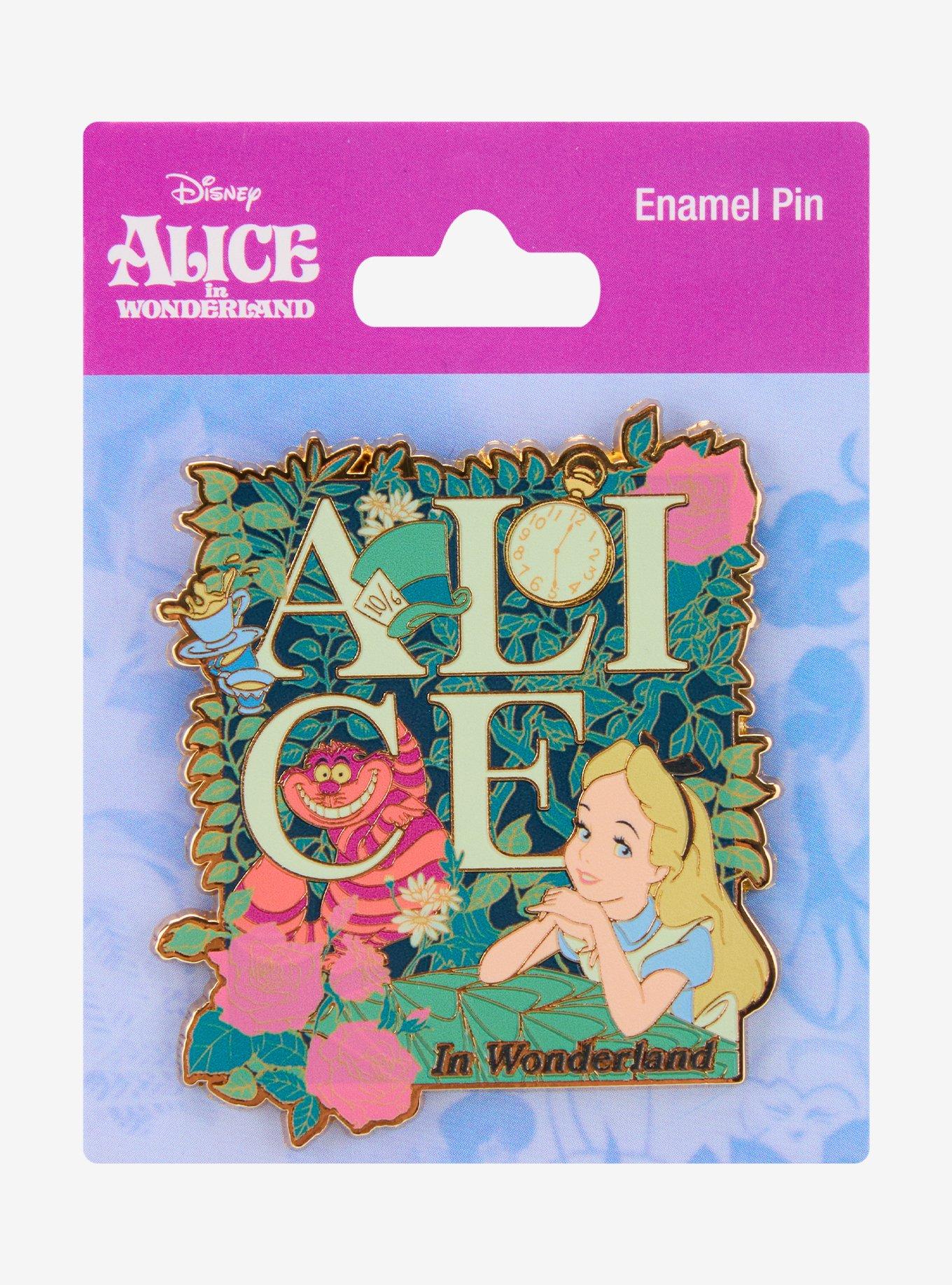 Disney Alice in Wonderland Floral Scene Enamel Pin - BoxLunch Exclusive, , hi-res
