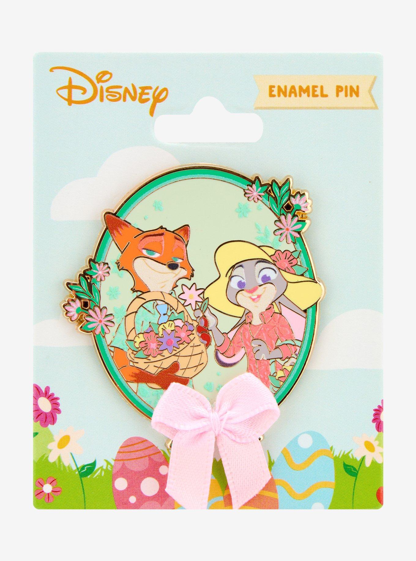 Disney Zootopia Judy & Nick Flower Bow Enamel Pin - BoxLunch Exclusive, , hi-res