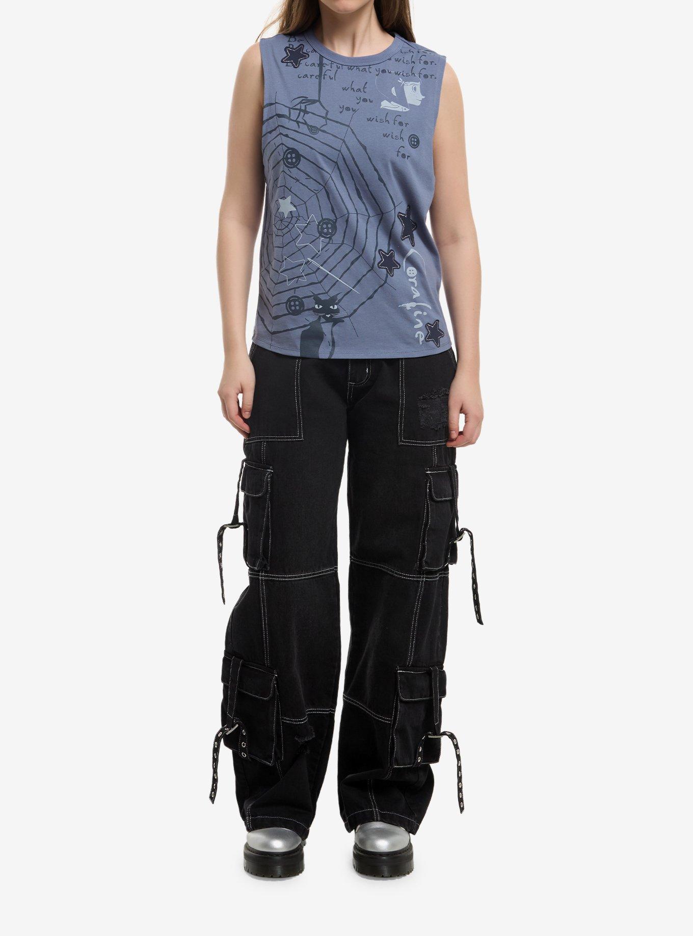 Coraline Spiderweb Muscle Tank Top With Bralette, , hi-res