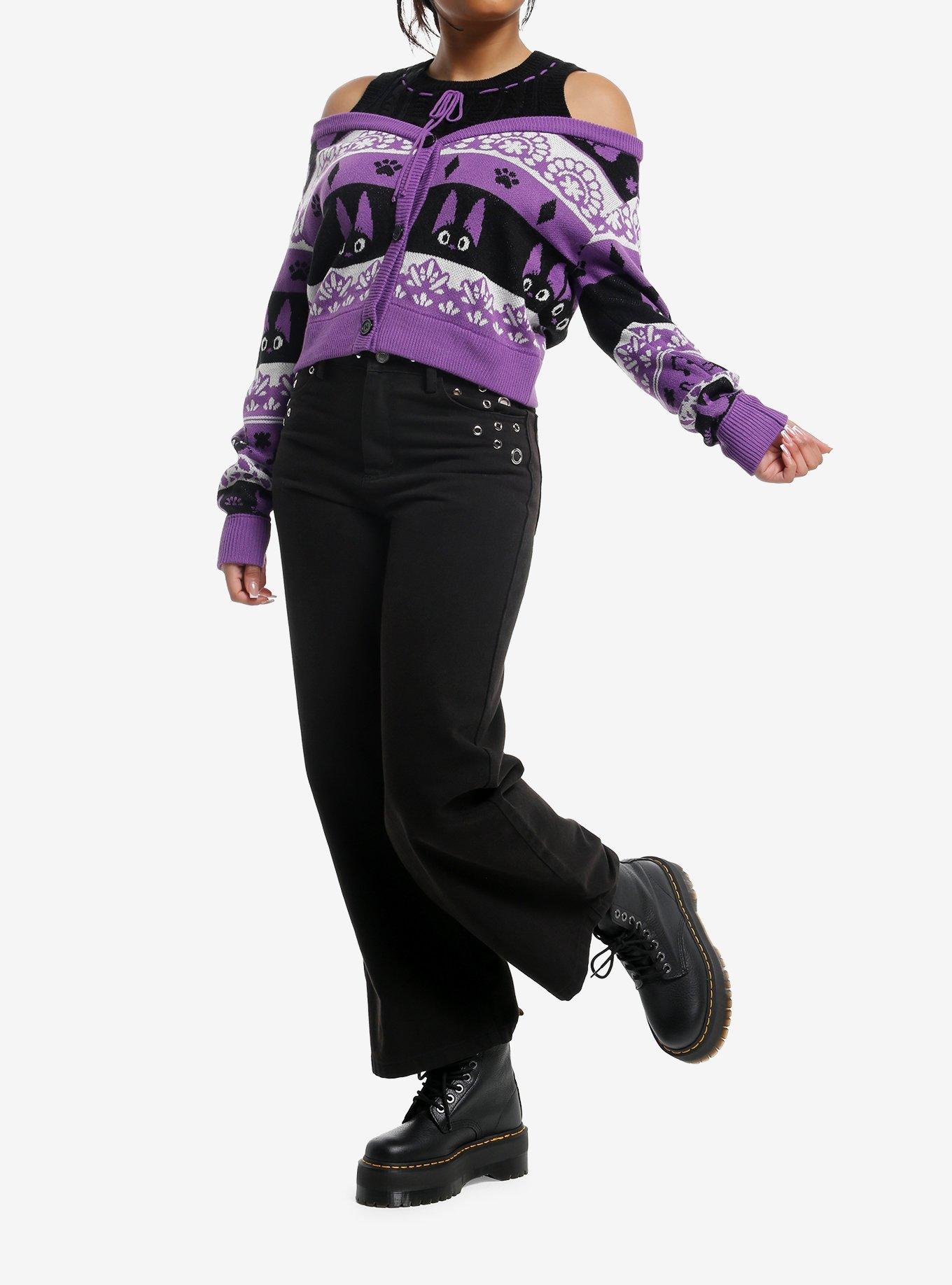 Her Universe Studio Ghibli&reg; Kiki's Delivery Service Jiji Cold-Shoulder Cardigan, , hi-res