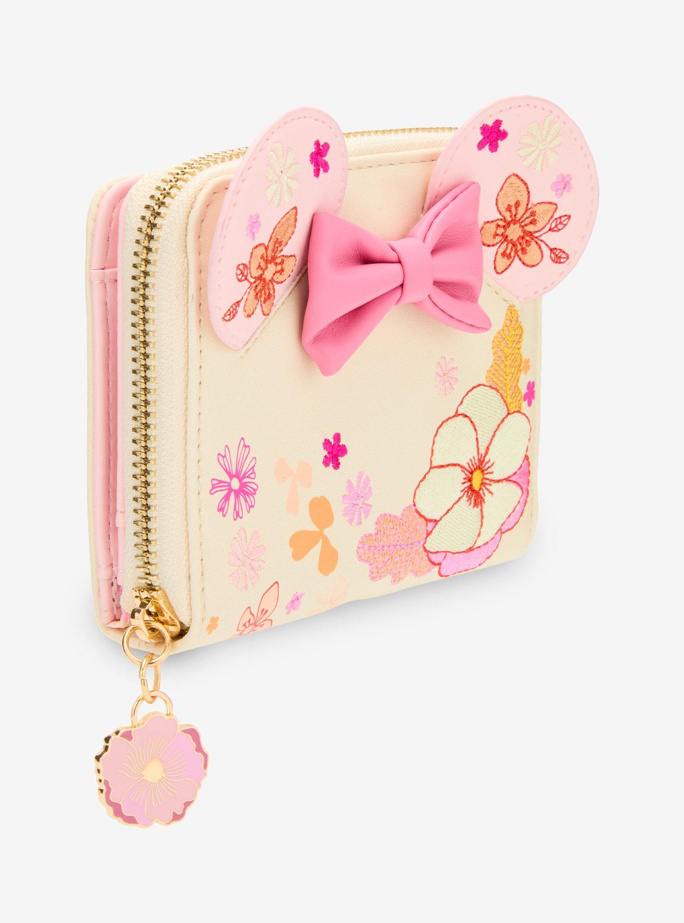 Disney Minnie Mouse Flower Zip Wallet, , hi-res