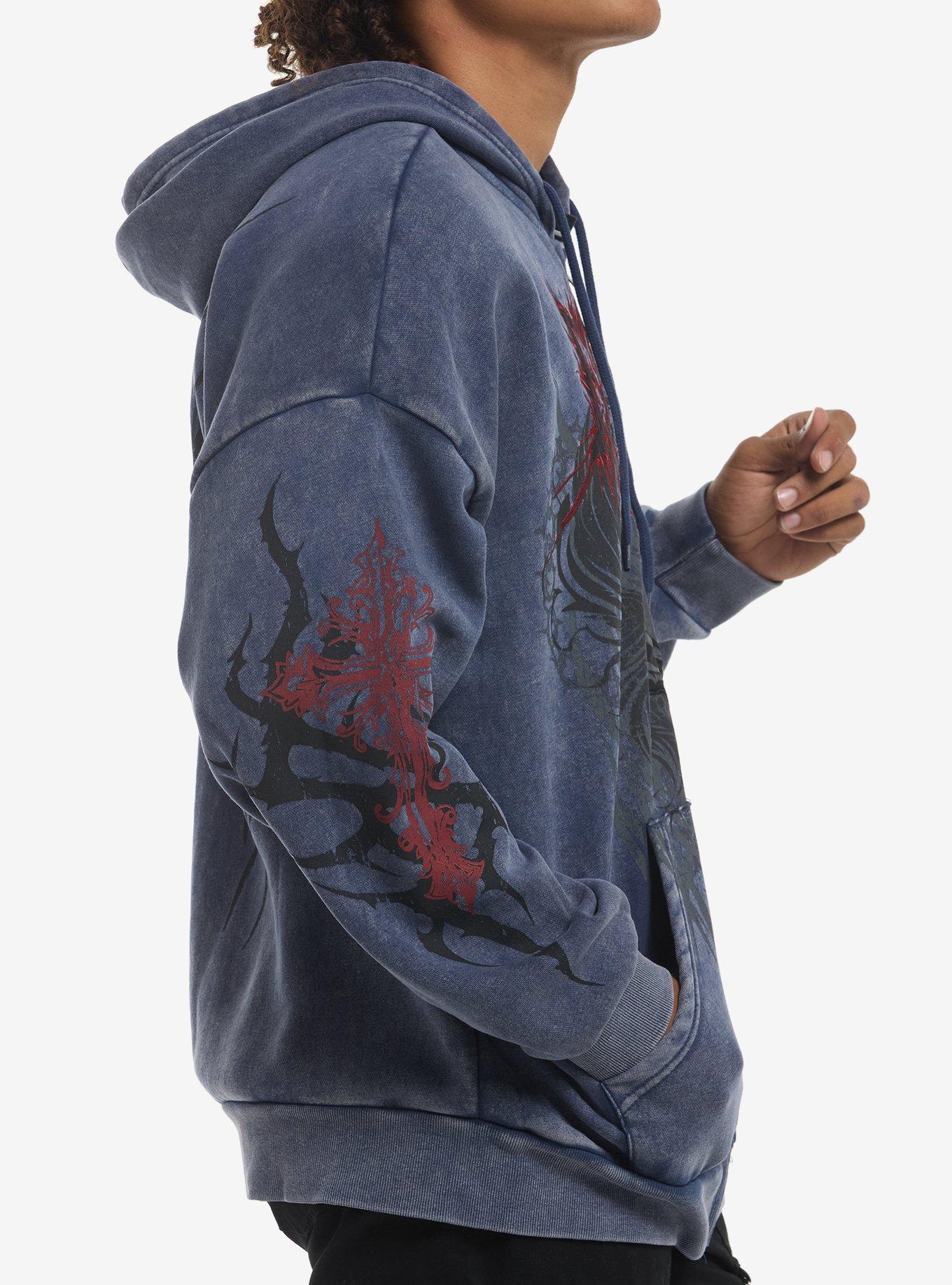 Fatality Skull Blue Wash Hoodie, MULTI, alternate
