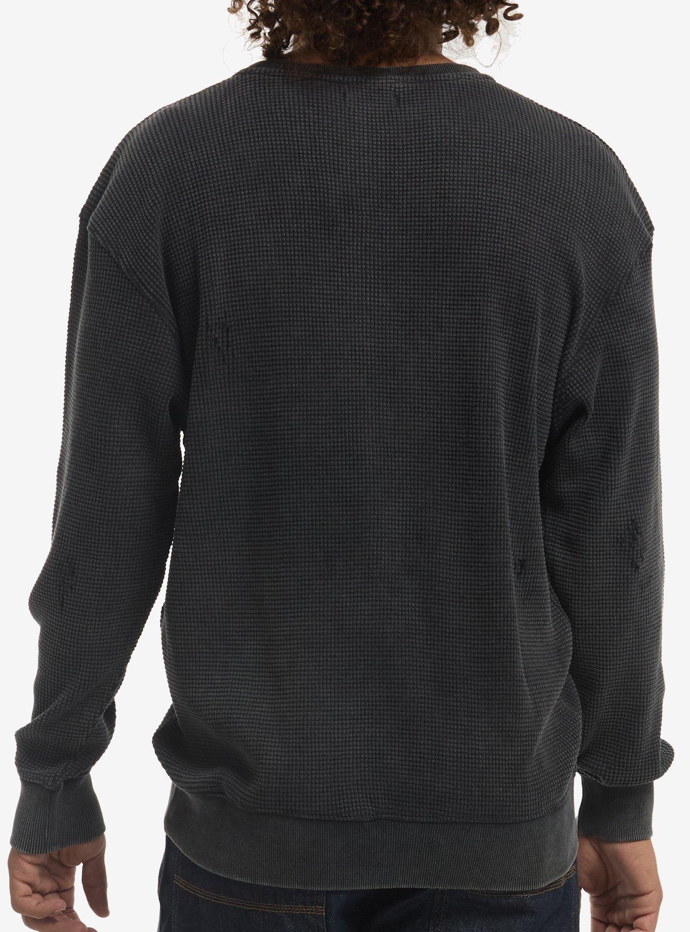 Skulls Faded Black Thermal Long-Sleeve T-Shirt, GREY, alternate