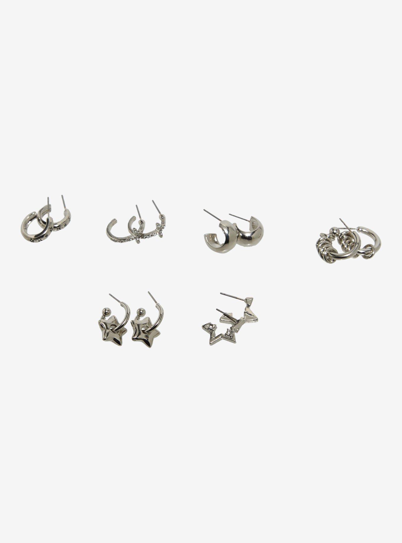 Star Cross Mini Hoop Earring Set, , hi-res