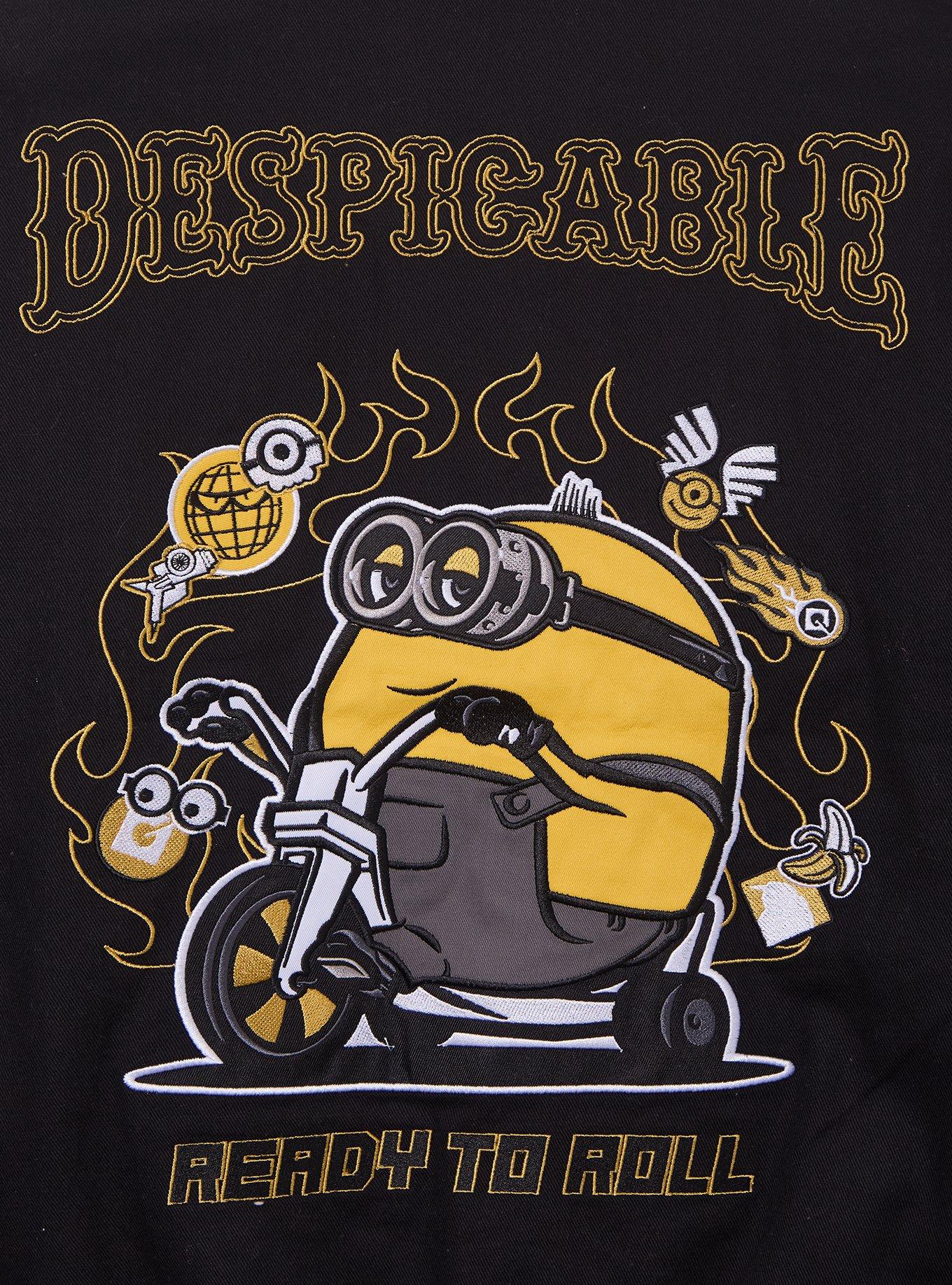 Minions Gru's Minion Crew Moto Jacket &mdash; BoxLunch Exclusive, BLACK, alternate