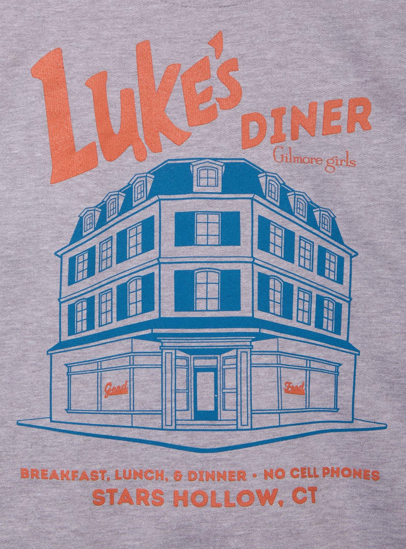 Gilmore Girls Luke's Diner Logo Women's Crewneck - BoxLunch Exclusive, GREY HEATHER, alternate