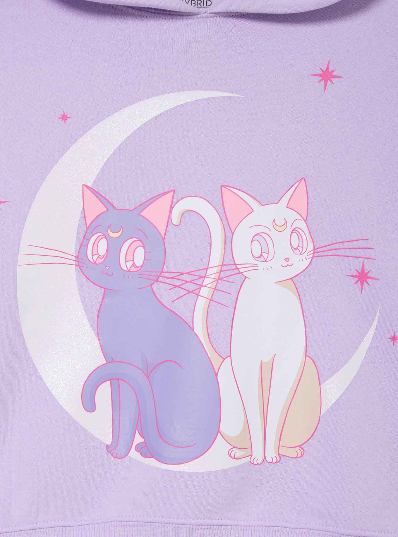 Sailor Moon Luna & Artemis Women's Cropped Hoodie - BoxLunch Exclusive, , hi-res