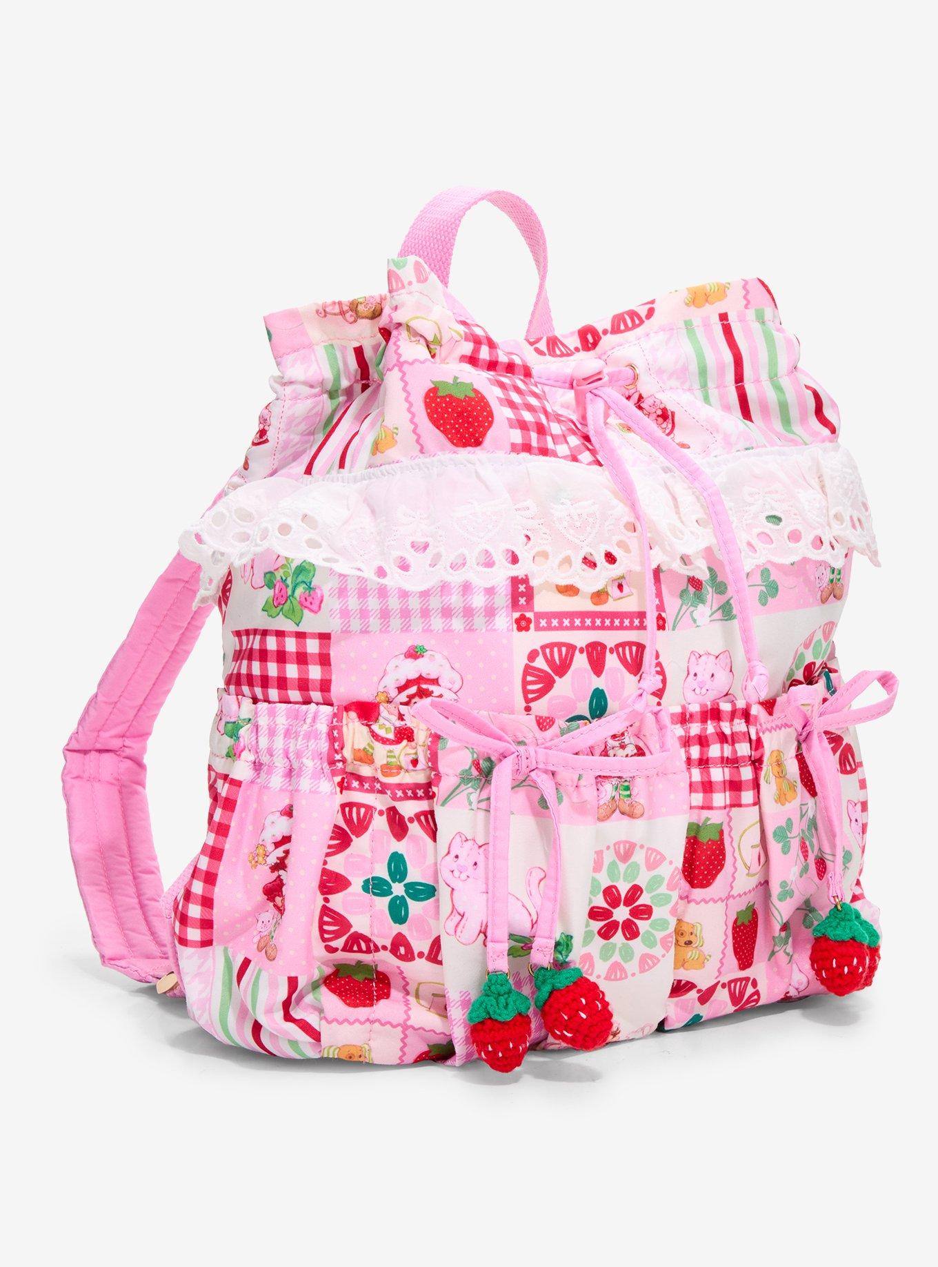 Strawberry Shortcake Patchwork Drawstring Mini Backpack - BoxLunch Exclusive